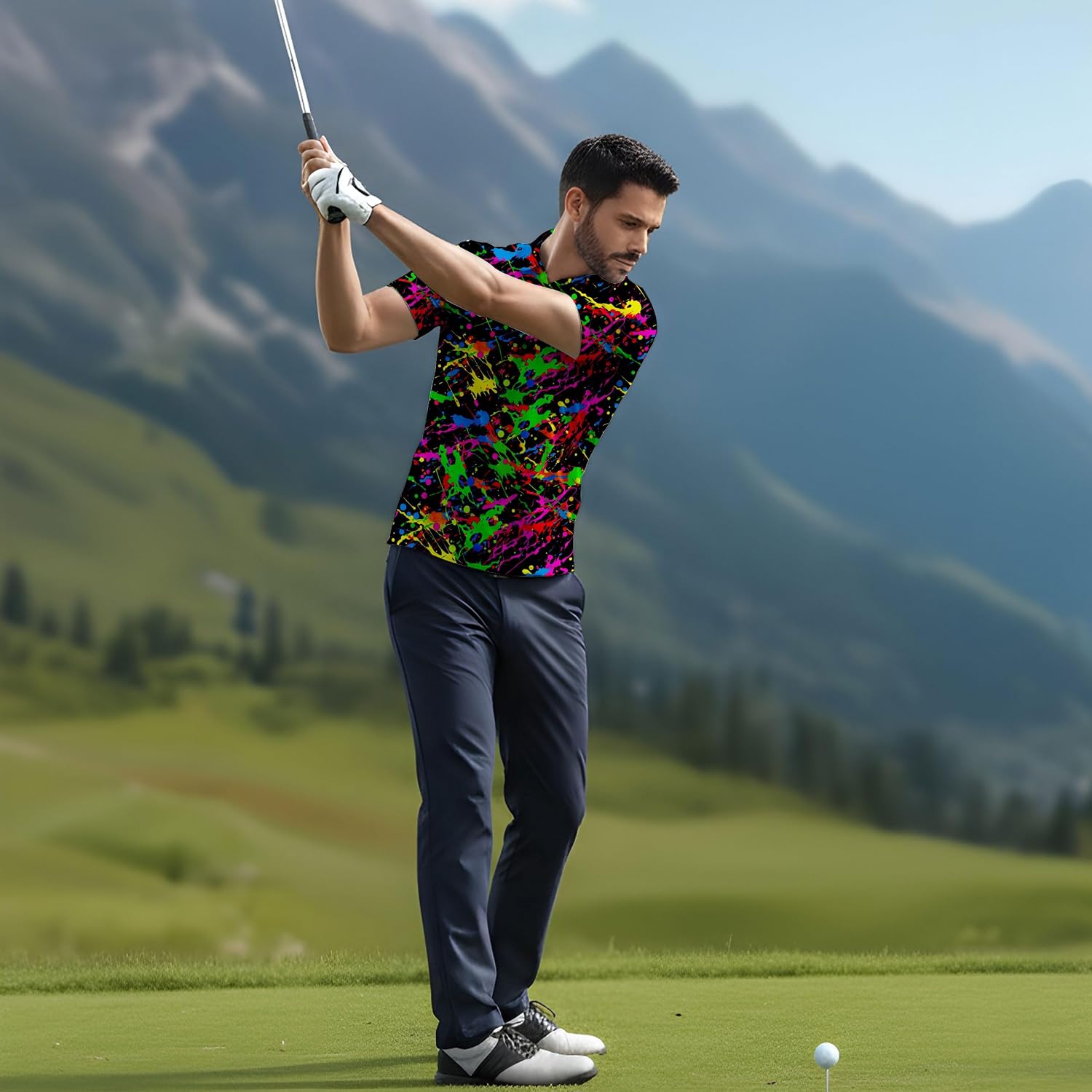 Funny Golf Shirts for Men,Mens Hawaiian Shirts Short Sleeve Novelty Crazy Golf Shirts