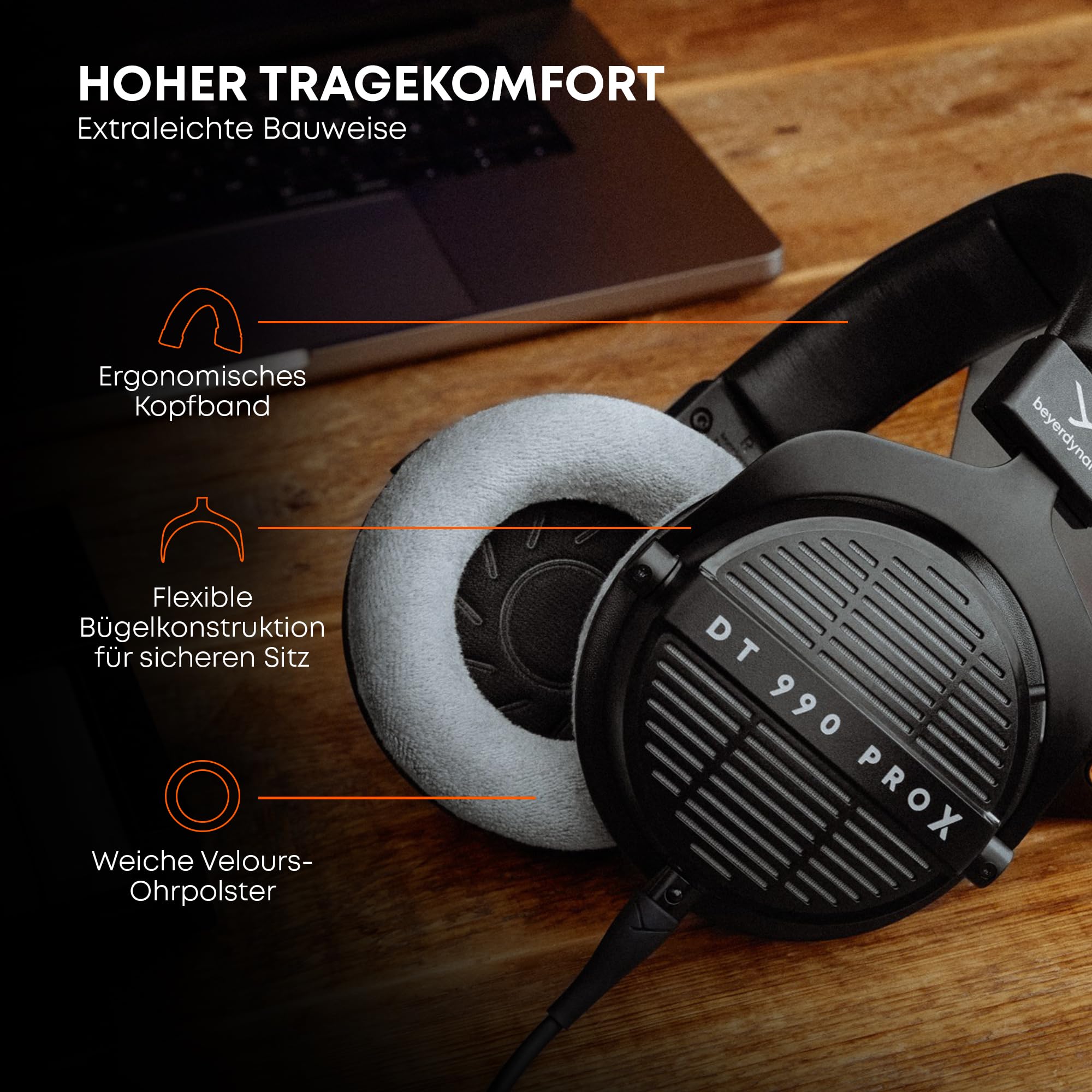 beyerdynamic DT 990 PRO X offener, ohrumschließender Studiokopfhörer für kritisches Hören und Editing