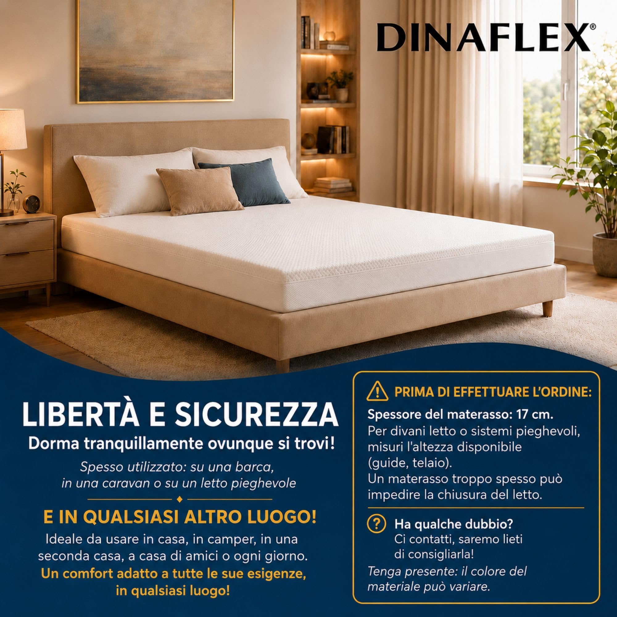Materasso Memory 160x190x17, Aloe Vera Made in Germany certificato OEKO-TEX