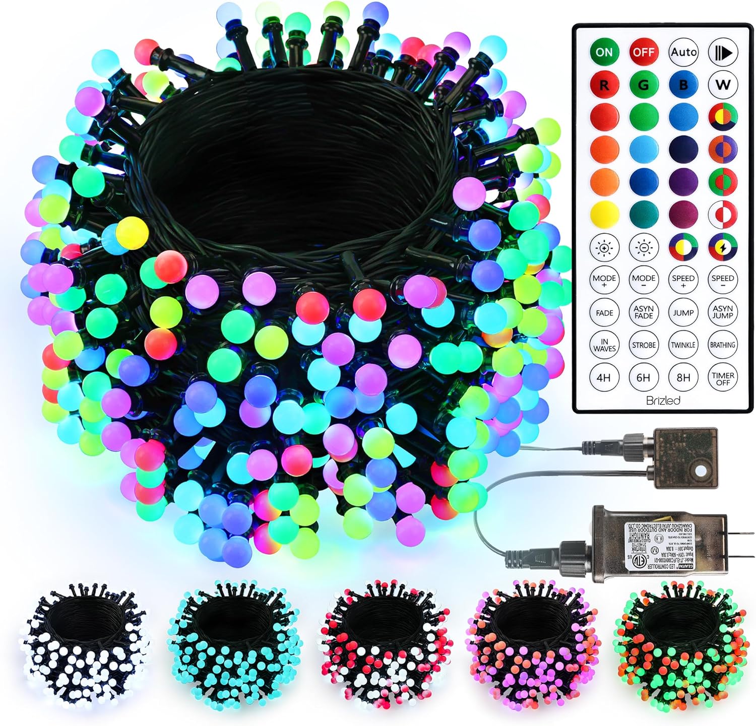 Brizled Christmas Lights, 163.38ft 498 LED Color Changing