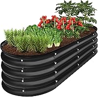 Vista 18 de Best Choice Products Cama de jardín elevada de metal para exteriores de 4 x 2 x 1 pies, maceta ovalada de raíces profundas para verduras, flores