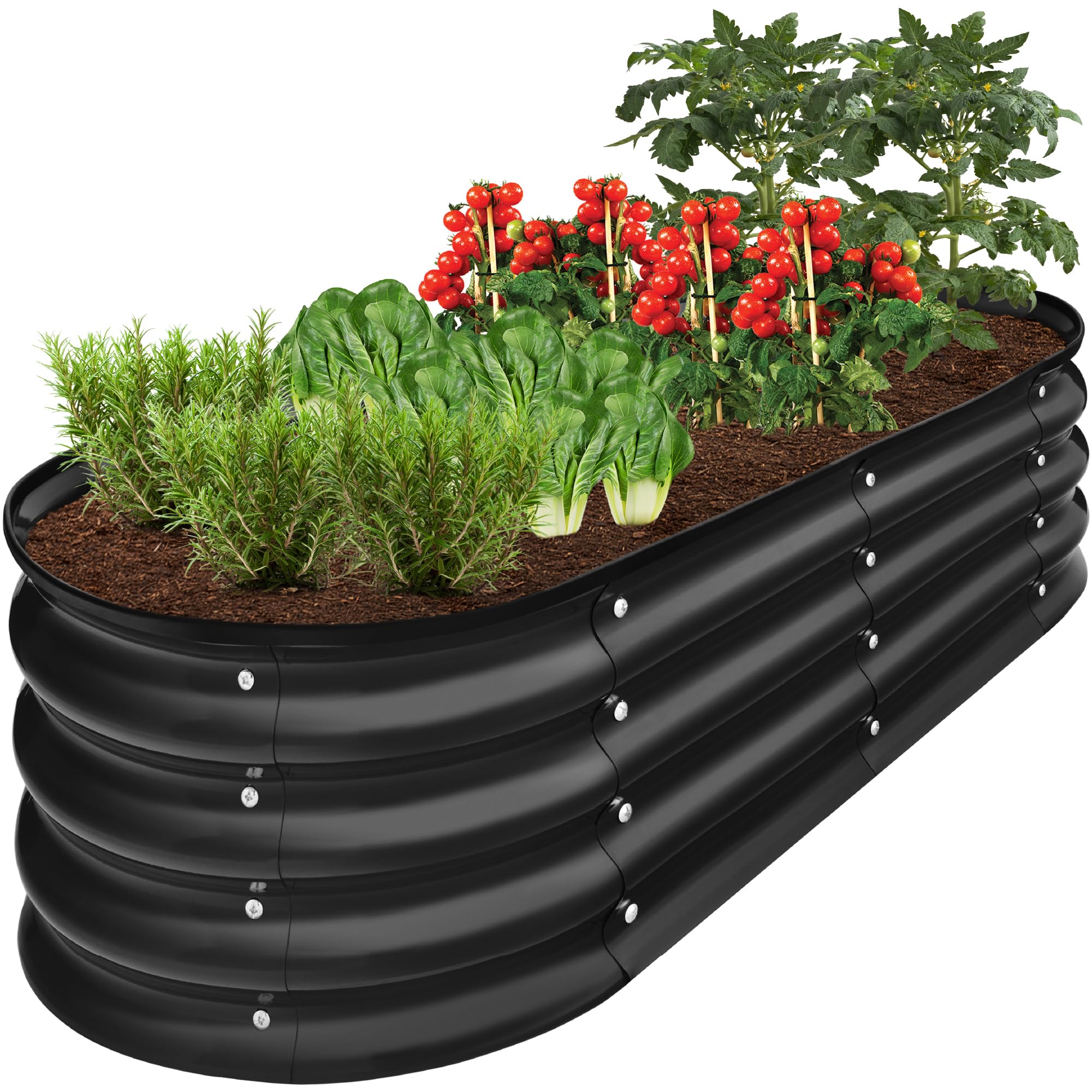 Best Choice Products 4×2×1 ft Oval Metal Raised Garden Bed