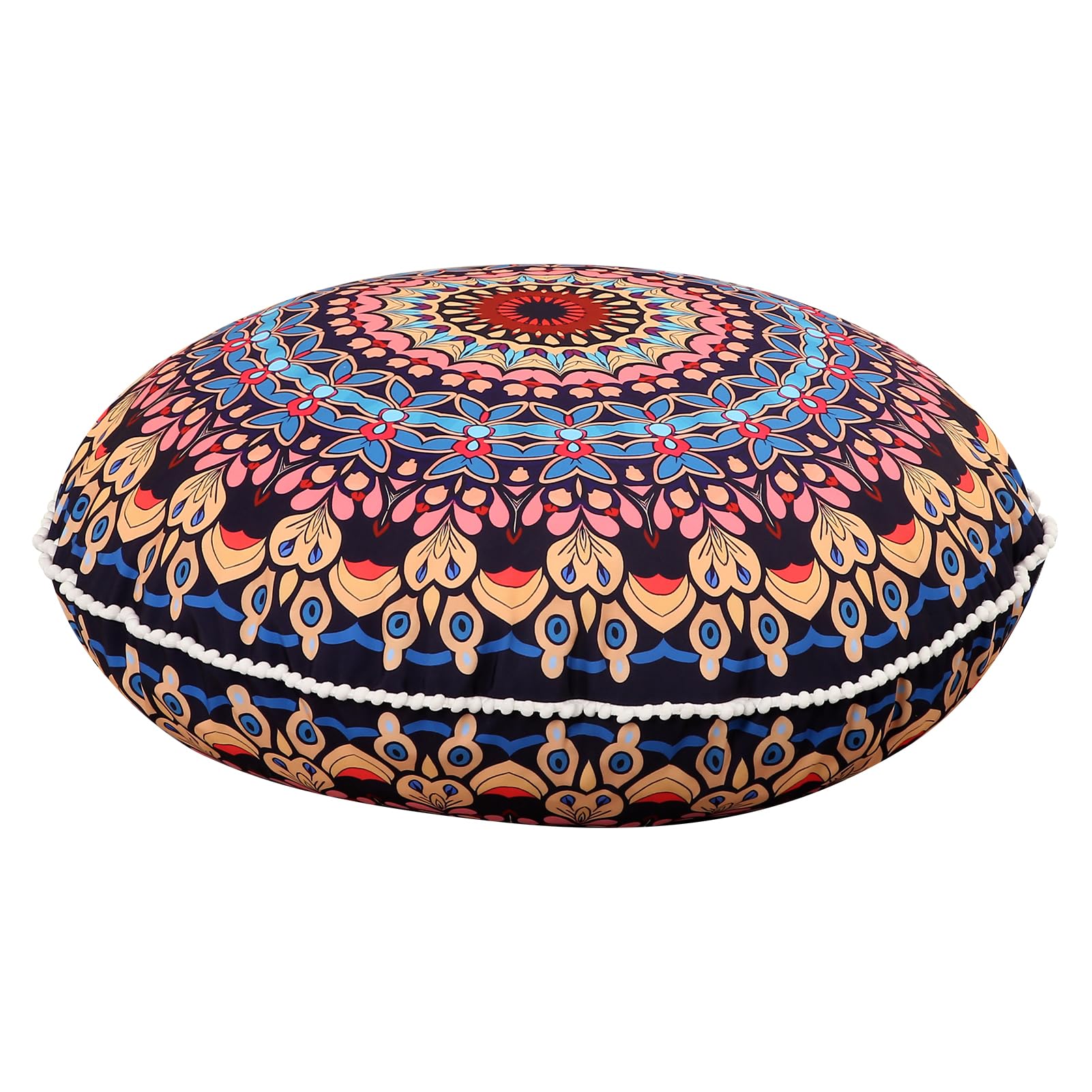 LOVMOC 32 Inch Round Floor Pillow for Adults, Large Thick Memory Foam Boho Mandala Meditation Floor Seating Cushion, Machine Washable for Living Room