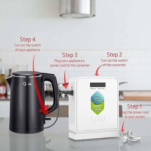 Miniatura 5 de UMI Convertidor de voltaje elevador de 2400 W de 110 V a 220 V, convertidor de energía resistente de 110 V a 220 V, transformador de potencia para