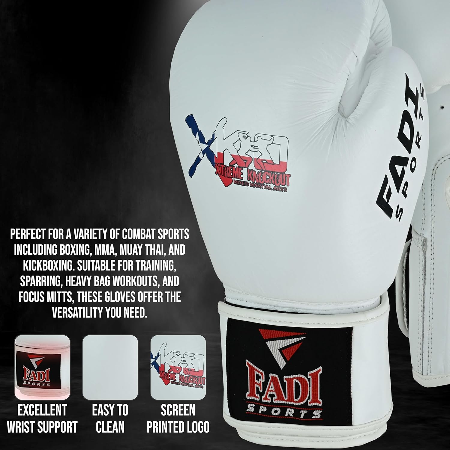 Extreme Knockout Unisex Pro Boxing Gloves - Genuine Cowhide Leather | Optimal for Boxing, MMA, Muay Thai, Kickboxing, Martial Arts Training Sparring Heavy Bag and Mitt Work