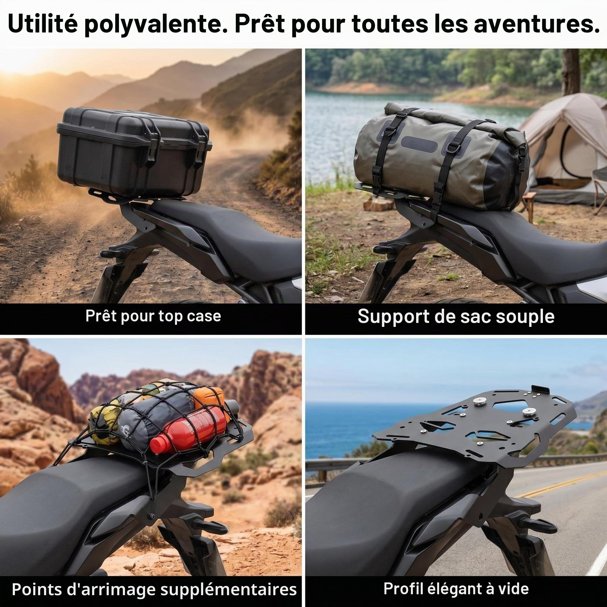 PSLER Porte-Bagages pour CB500X 2013-2023 et pour CB400X 2021-2023 et pour CB500F 2013-2018 et pour NX400 NX500 2024, Arrière Transporteur Accessoires Moto