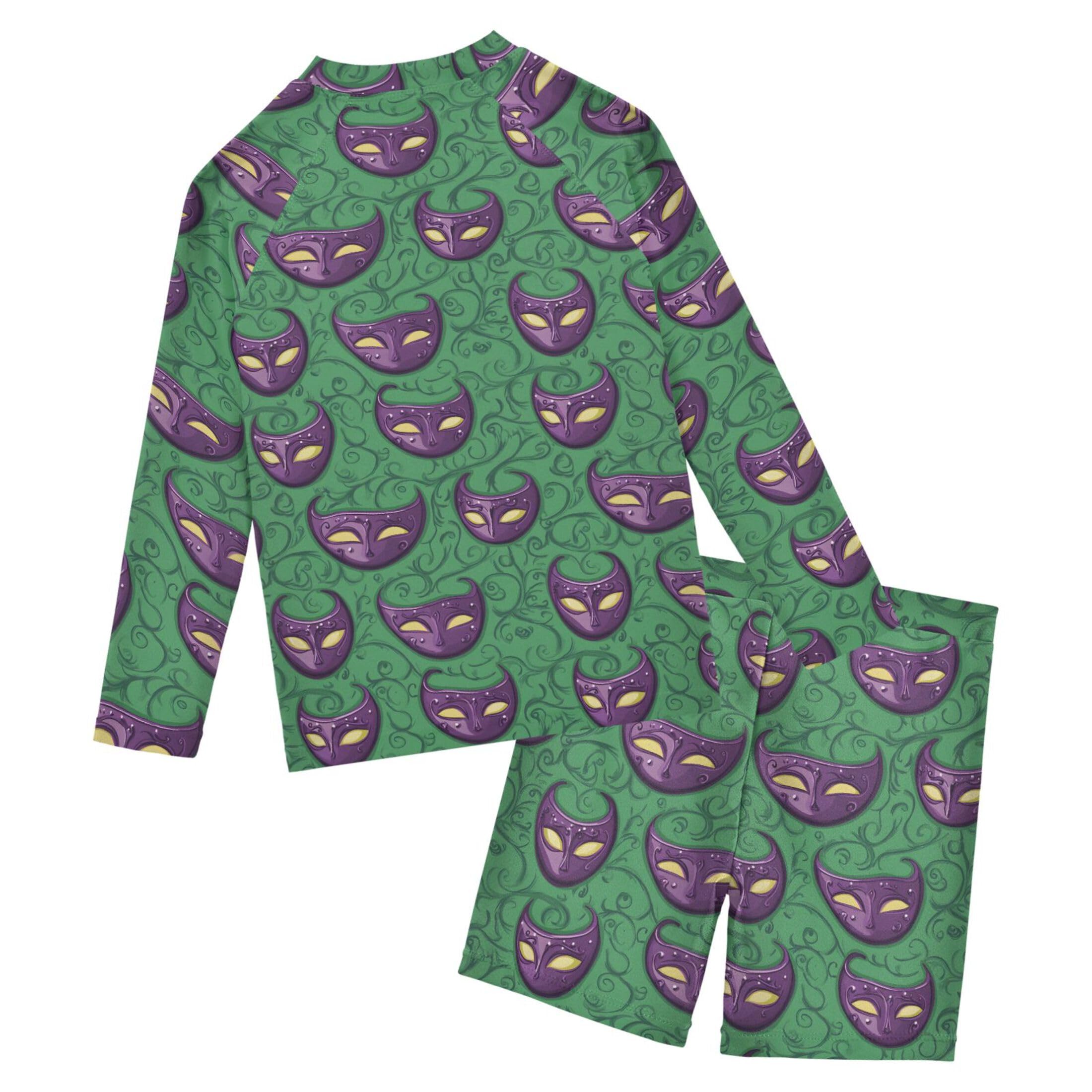 Brazil Mardi Gras Carnival Party Toddlers and Baby Boys' Swimsuit Trunk and Rashguard Set B0403644