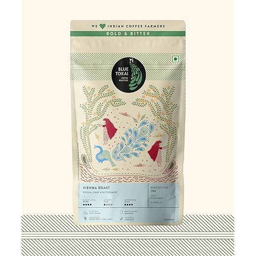 Blue Tokai Coffee Roasters Vienna Roast - Dark Roast | Whole Beans 250g | Single Origin Whole Coffee | 100% Arabica Beans | Specialty Coffee | Freshly Roasted Coffee Beans