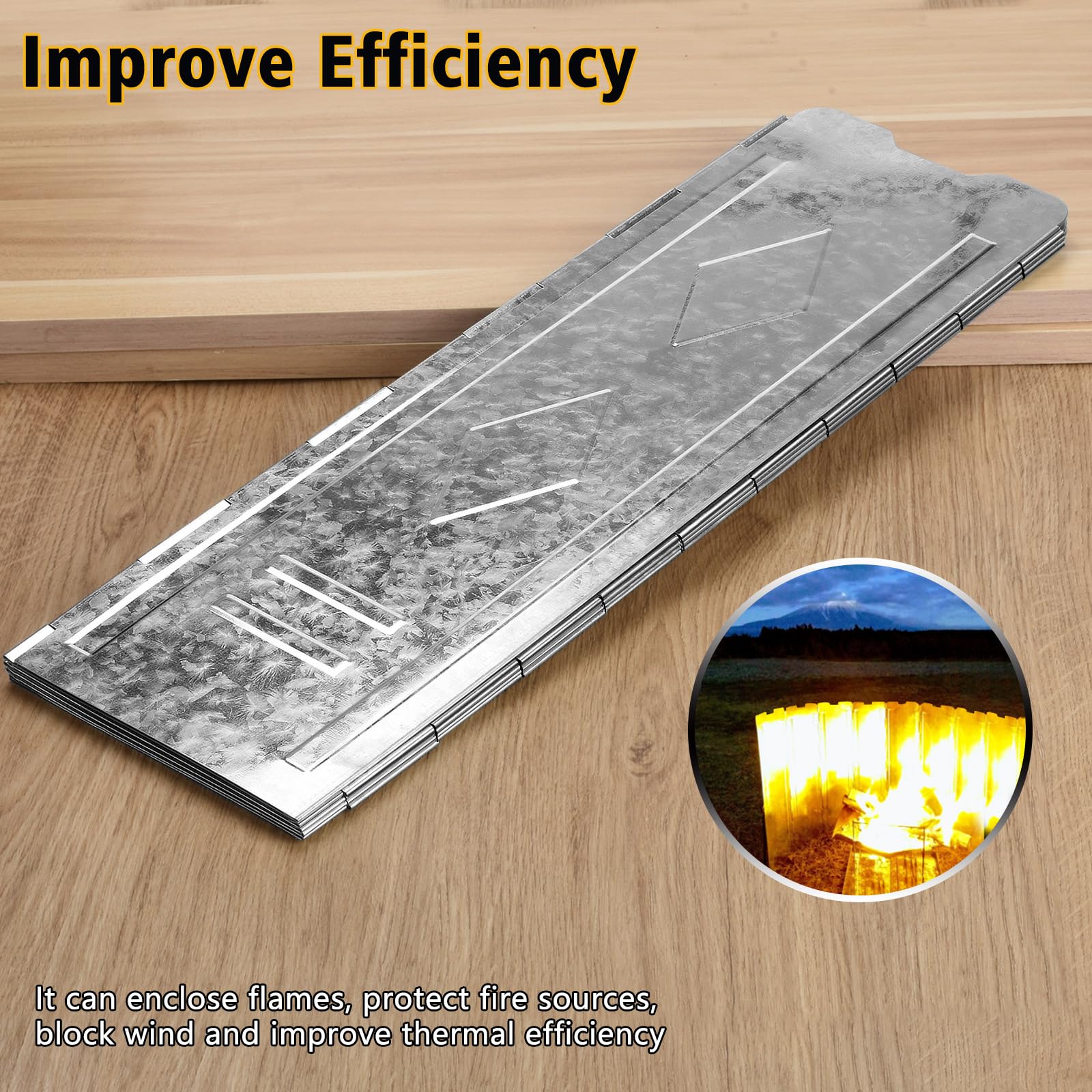 10 piastre per fornello da campeggio, protezione antivento, extra large, in acciaio inox, pieghevole, antivento, con custodia per campeggio, picnic, cucina (150 x 50 cm)
