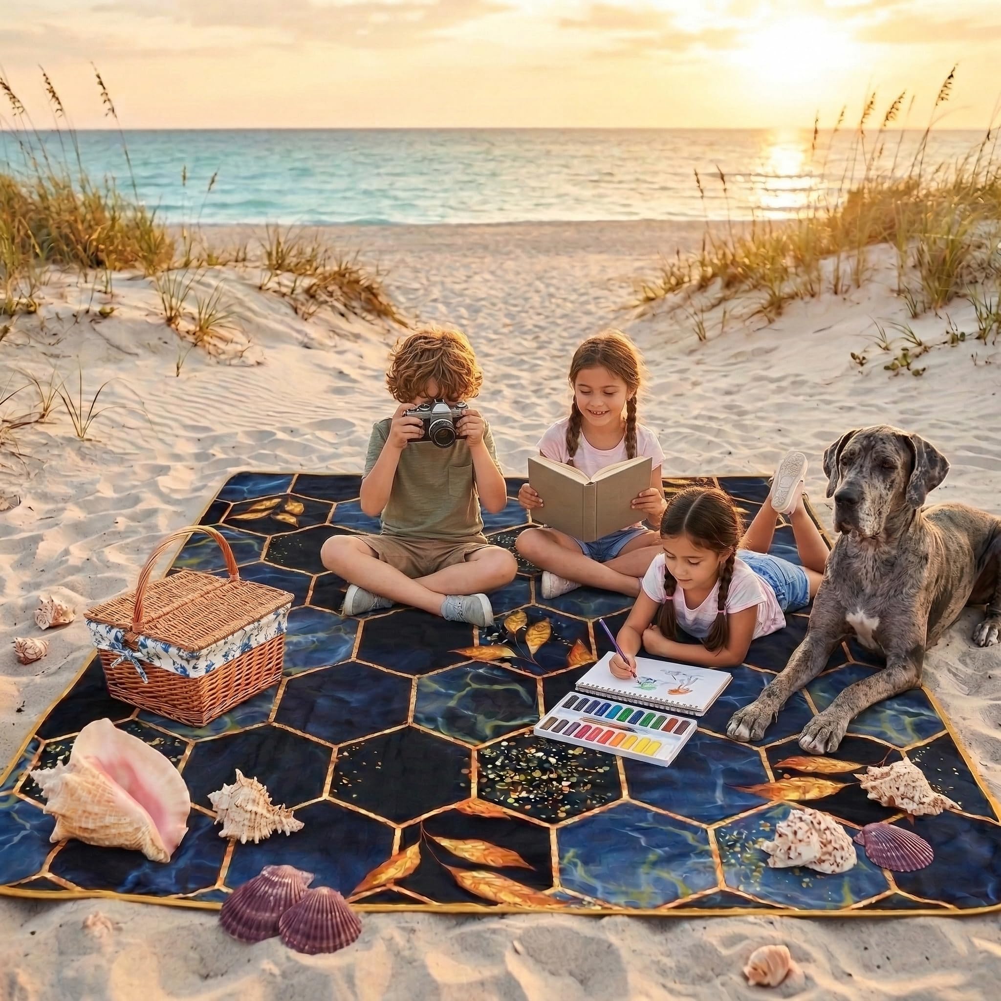 BlueKitty XXL 180x200 cm Picknickdecke Wasserdicht mit Tragegriff für Picknicks, Strandmatte, Stranddecke, Outdoor, Camping, Wasserabweisend