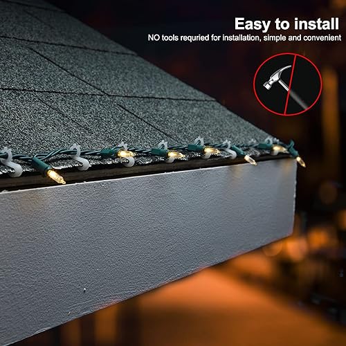 Miniatura 4 de Clips de luz de Navidad Brightown para exteriores, paquete de 200 mini clips para canalones y tejas para colgar luces de Navidad C9 C7, para líneas