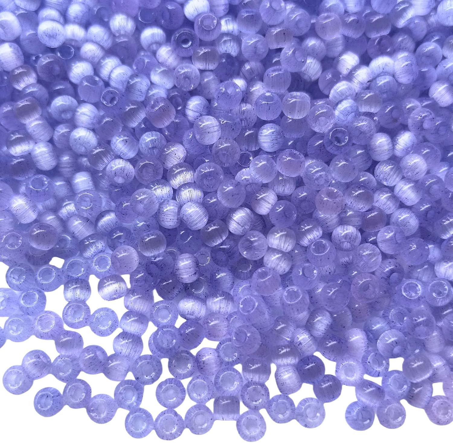 1500pcs Purple Glass Seed Beads 4mm Cat Eye Bracelet Beads Crystal Small Dangle Earring Bead Tiny Loose Spacer Decorative Necklace Bead for DIY Craft Keychain Jewelry Making image 2