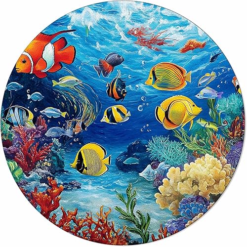 Miniatura 12 de Alfombra redonda de tortuga marina de 4 pies, colección de dibujos animados, alfombra circular (antideslizante), alfombras para niños, sala de