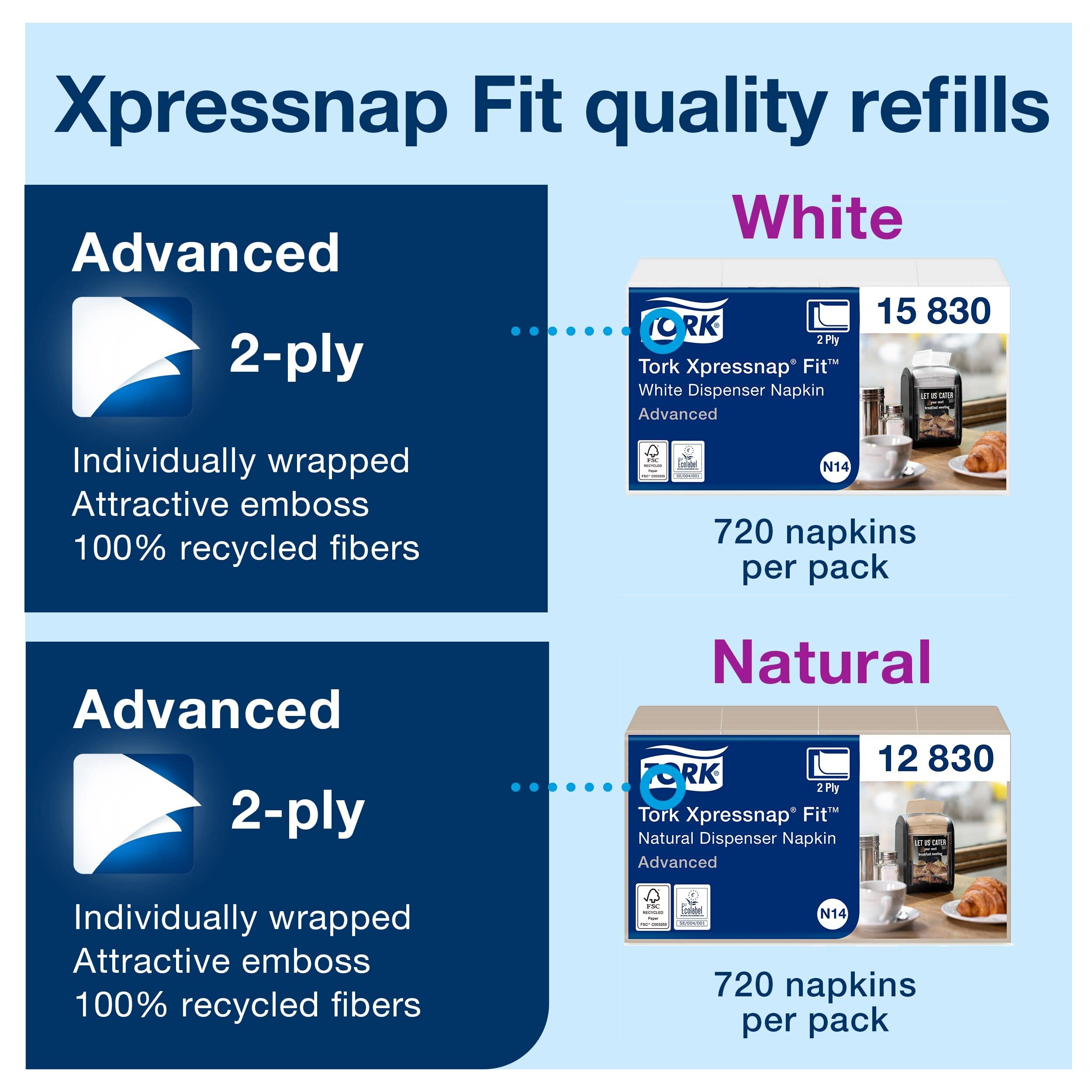 Tork Xpressnap Fit 272901 - Dispensador de servilletas para mostrador, color negro