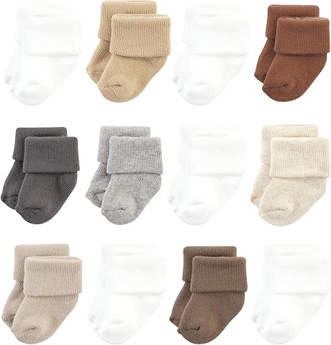 Hudson Baby - Calcetines de algodón para recién nacidos y Terry para bebé niña