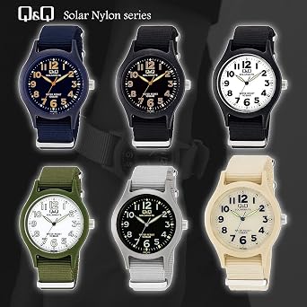 Citizen Q&Q H062 Men's Watch, Analog, Solar, Waterproof, Nylon Strap, navy, 1 piece, watch