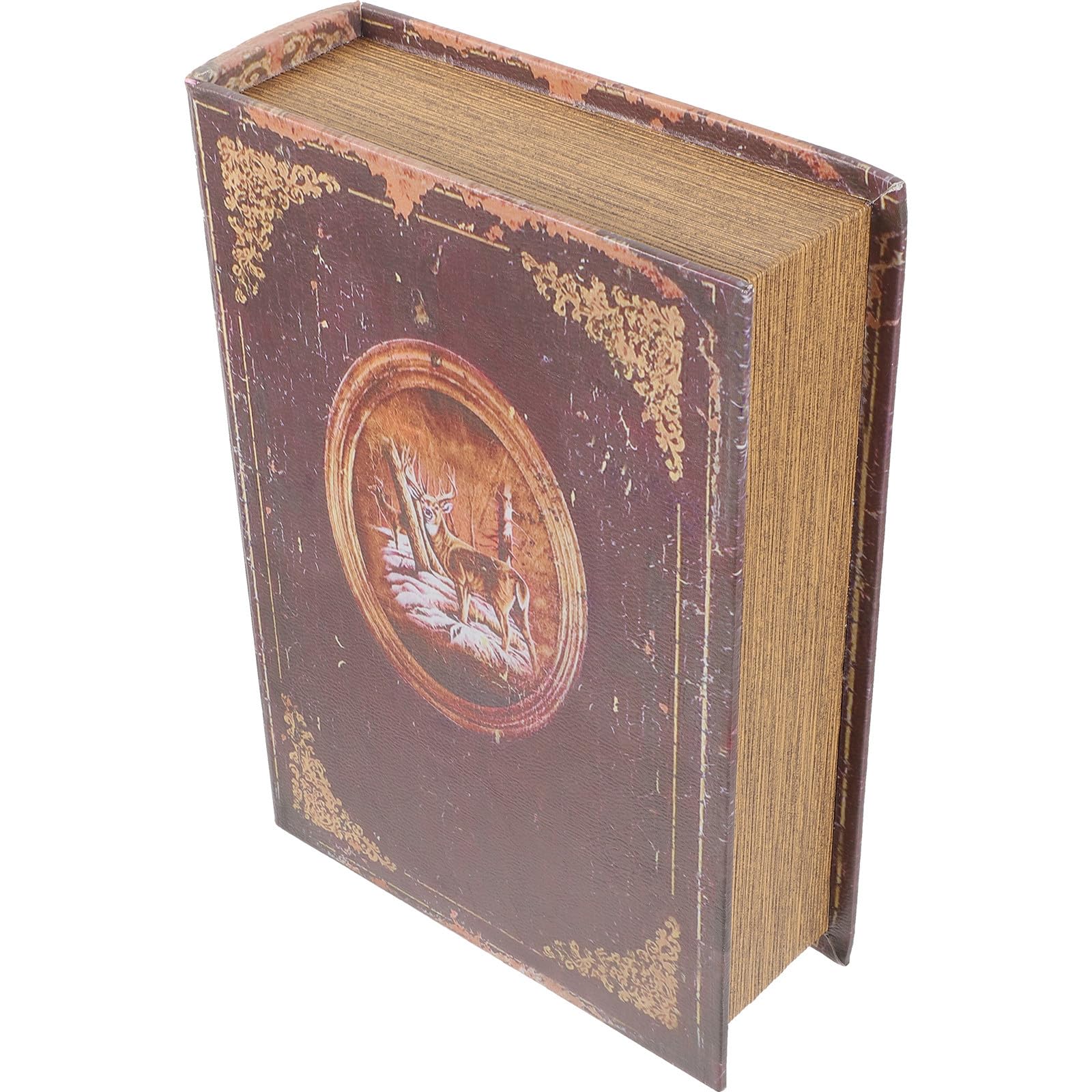Boîte de rangement en bois livre ancien coffret déco vintage salon