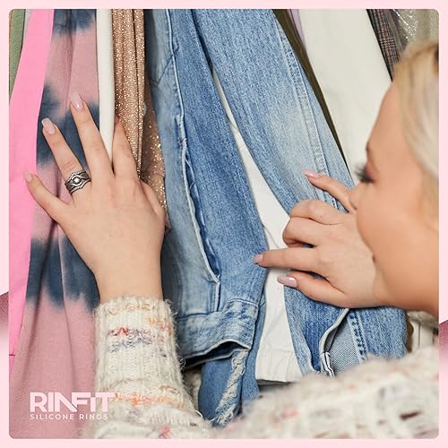 Miniatura 5 de Rinfit Anillos de silicona para mujer, anillo de silicona para mujer, anillos de novia o de promesa, anillos de boda de silicona redondos y perales