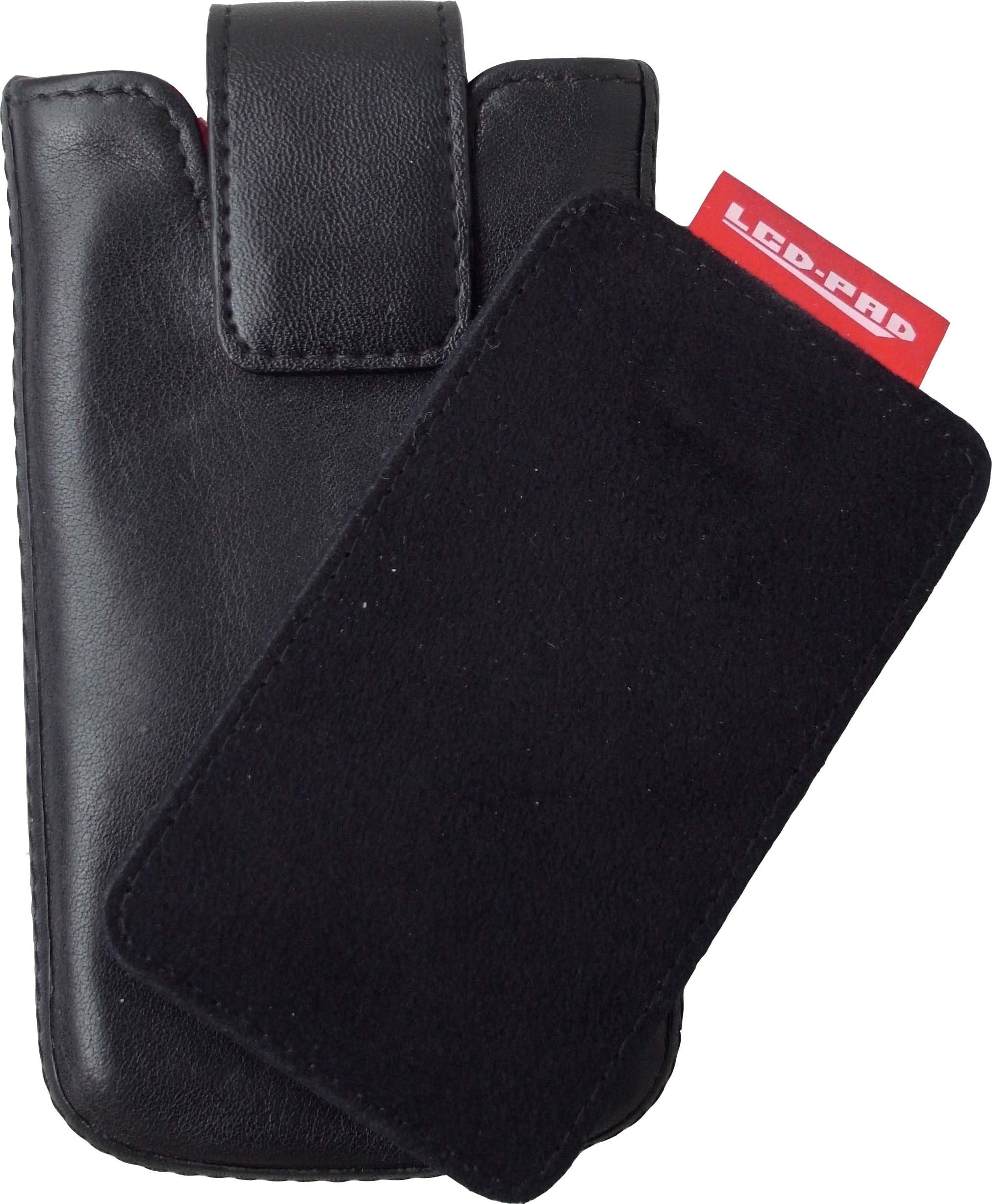 digiETUI Mobile Phone Case Fits Samsung Galaxy S I9000 / S Plus I9001 Genuine Nappa Leather with Patented LCD Pad Black