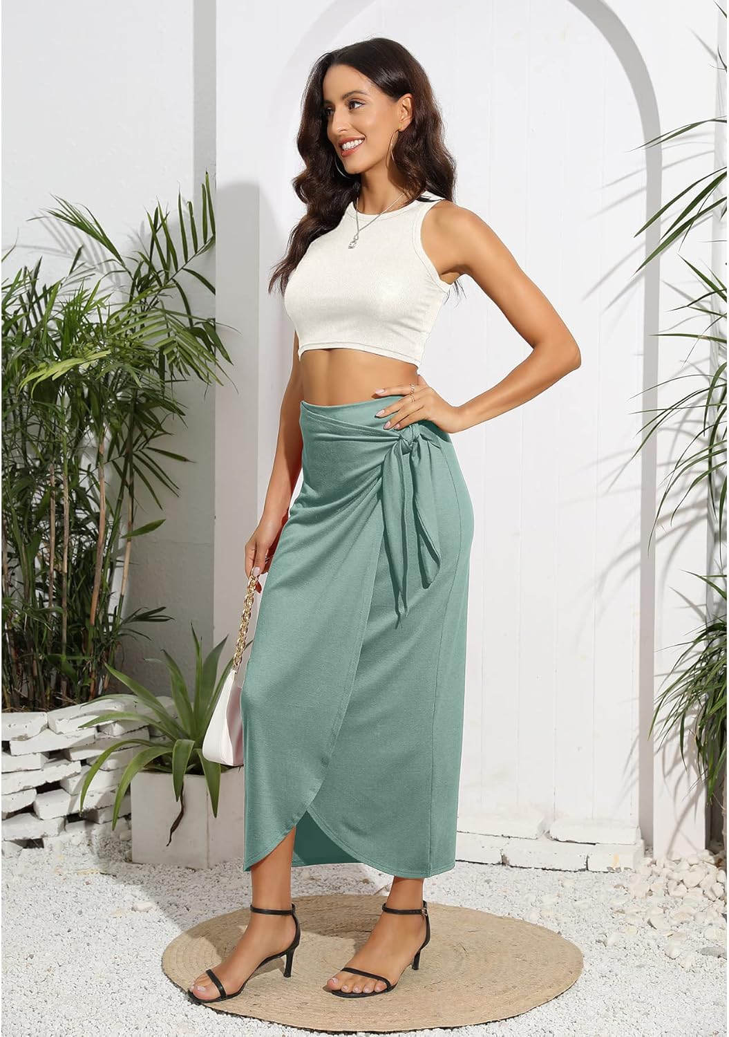 TASAMO Womens Draped Maxi Skirt Retro Full Length Skirt for Women Dressy Casual 6 81F2B40cTEL. AC SL1500