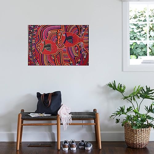 Miniatura 2 de AllPosters Impresión fotográfica de pared Detalle de una mola panameña con un pez ángel por Danny Lehman, 36x24