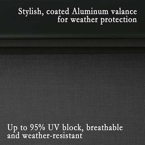 Miniatura 4 de VICLLAX Persiana enrollable de alta calidad para exteriores, tela de PVC, persiana enrollable para exteriores, funciona con cenefa protectora de
