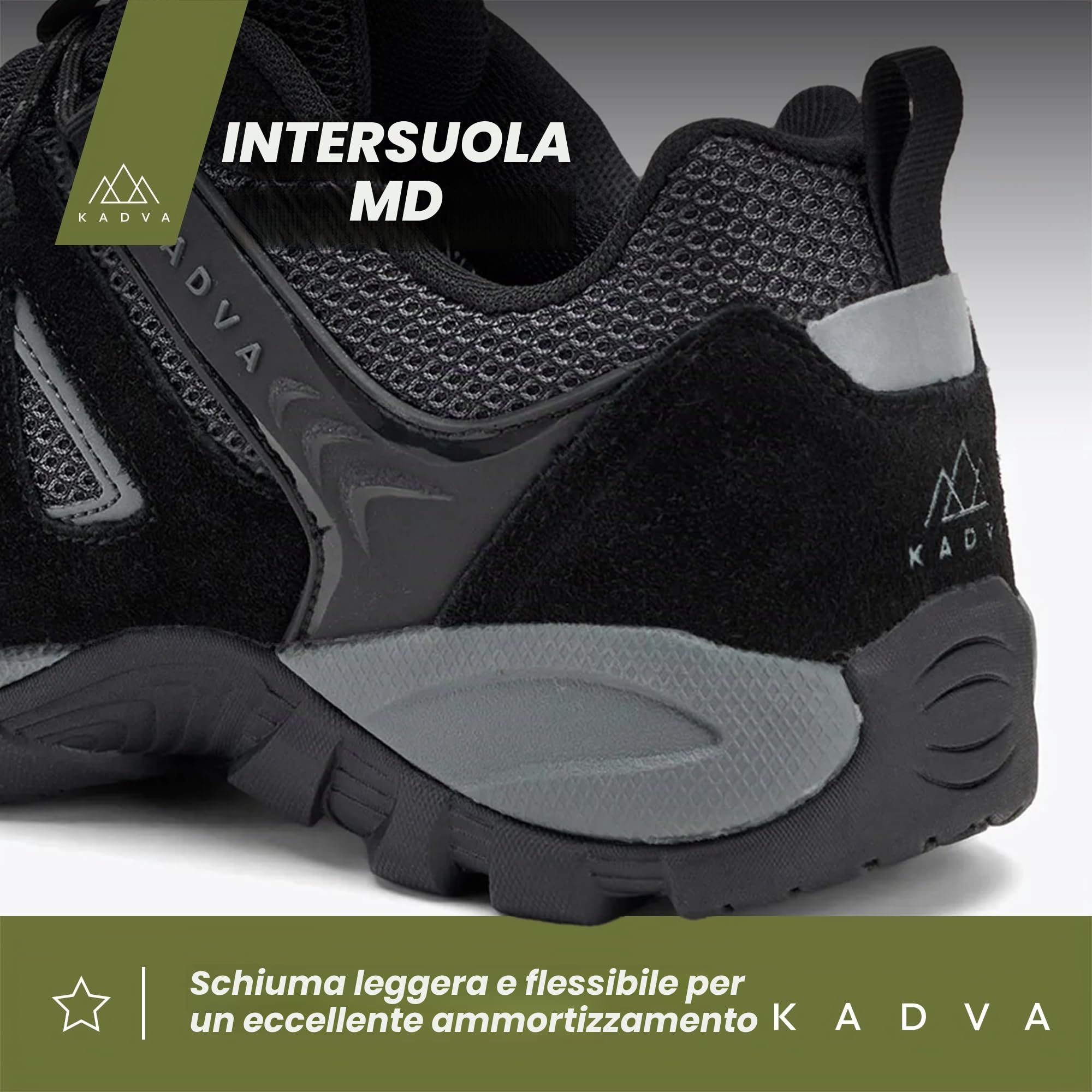 KADVA Scarpe da Trekking da Uomo Traver Low in Nero Taglia 41-46 EU Scarpe da Uomo Impermeabili e Traspiranti Isolate con Tomaia in Pelle e Tessuto Isolamento Contro Neve e Gelo