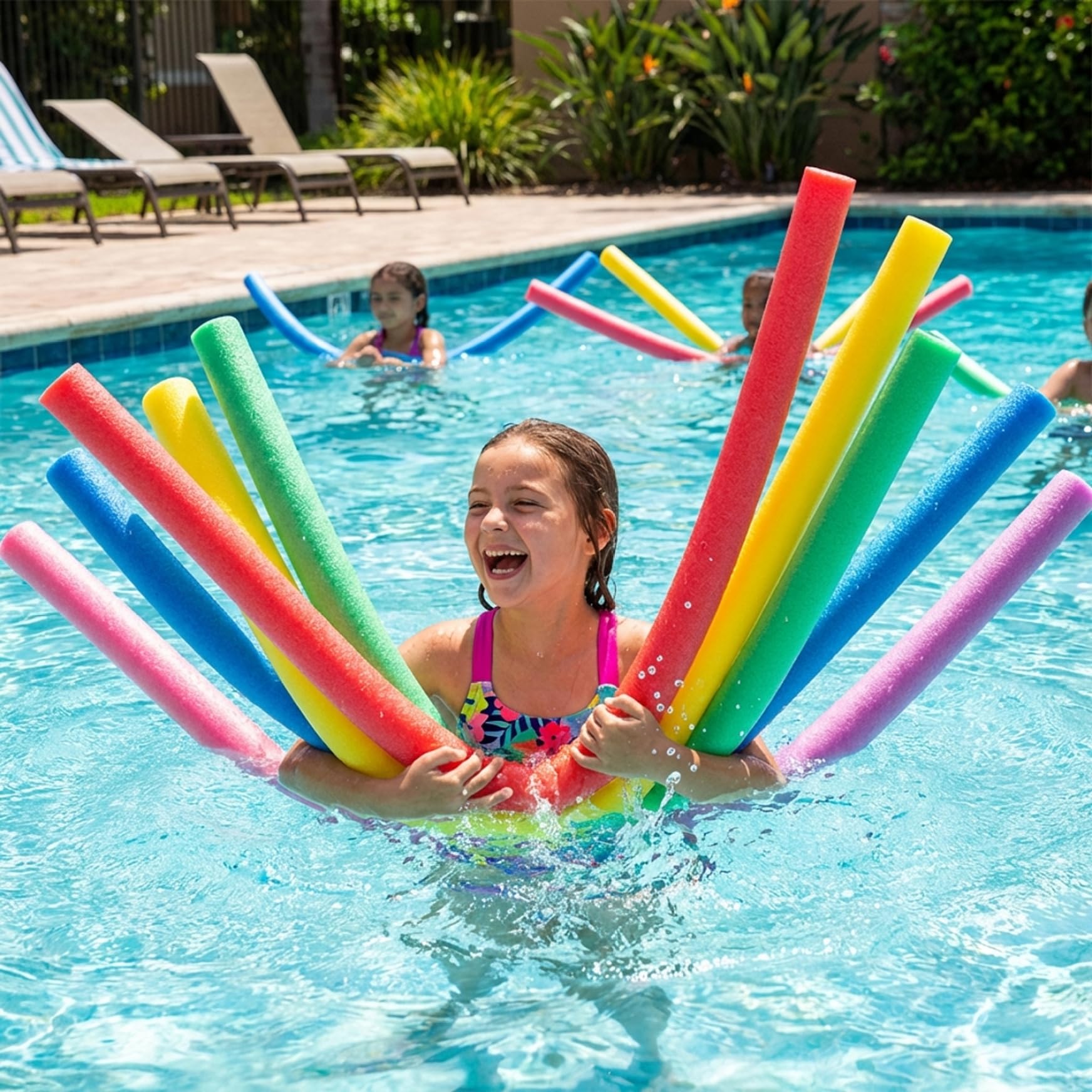 Nouilles de Piscine Paquet de 6 Nouilles Natation Colorées Flotteurs en Mousse à Noyau Creux 59 Pouces Long pour l'exercice Amusant d'eau Lac Piscine et l'artisanat Bricolage