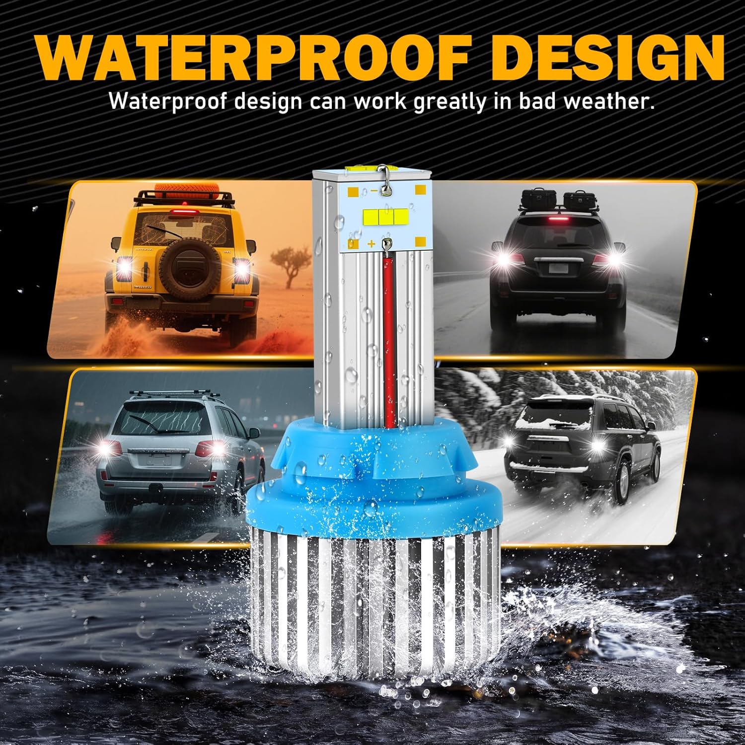 OPP ULITE 7440 Led Bulbs for Backup Reverse Lights 2400LM Extremely Bright CSP 9 SMD Plug and Play 6500K White 2pc T20 7443NA 7441 WY21W W21W 7443 Led bulb (T20/7440 Back-up)