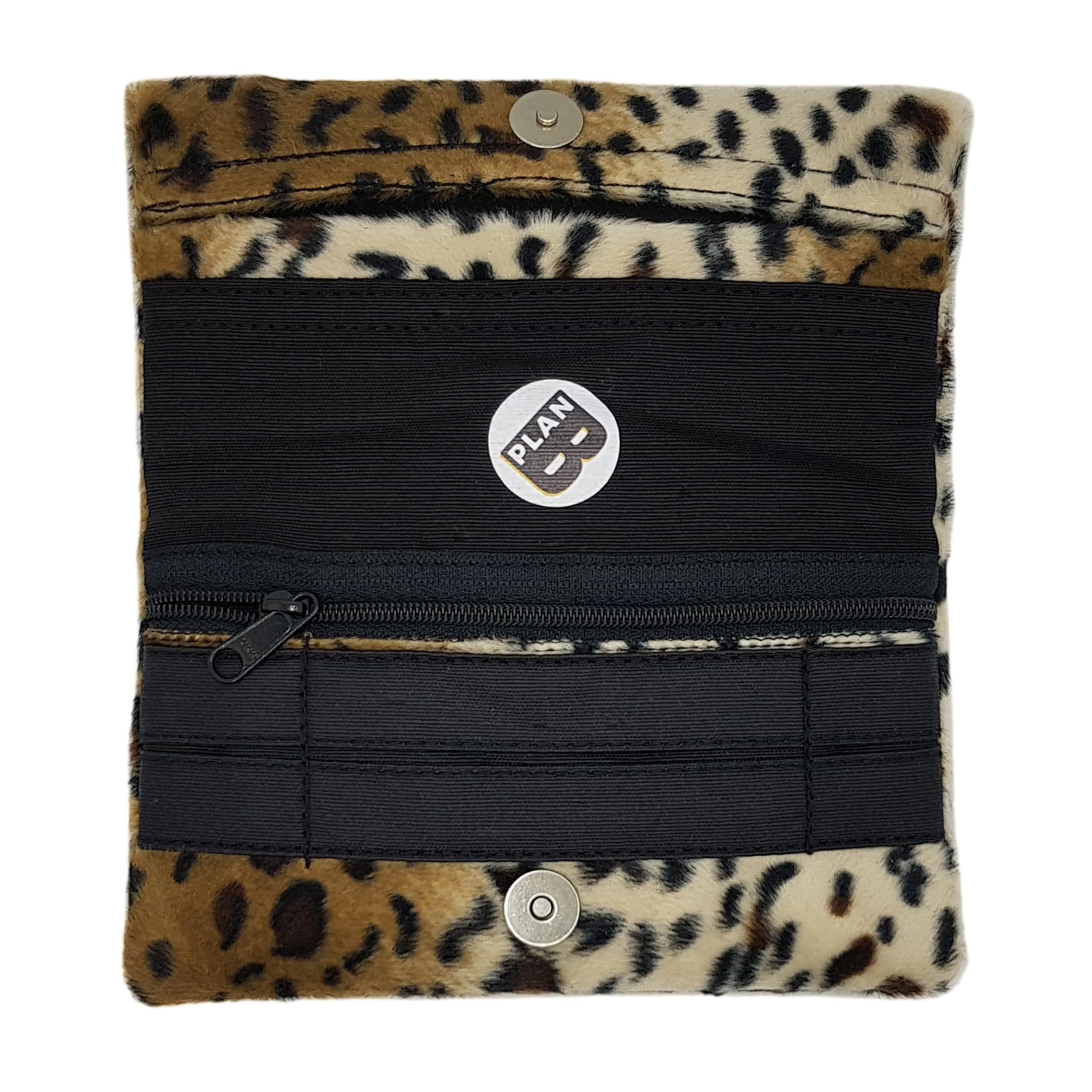 Plan B, Zigarettenetui Tabak Rollen, Yolo 05, 16 x 8,50 cm, 50 g, mit Eva-Gummi Tasche, Leopardenmuste, Damen, Kurzhaar-Gewebe (Animal Print)