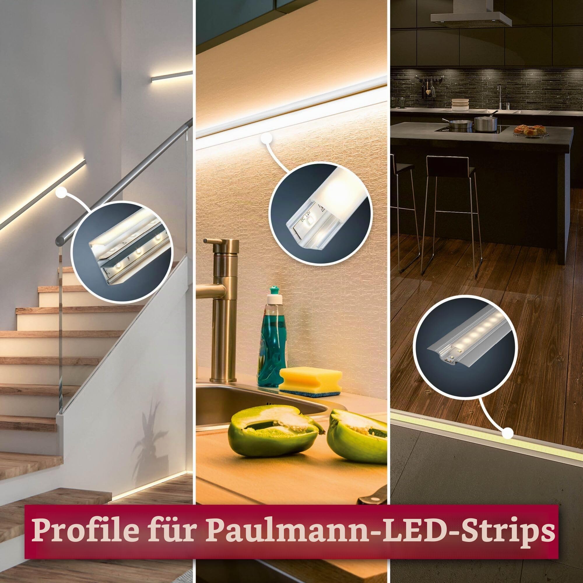 Paulmann 70519 Stripe Profil Duo 2m Alu eloxiert Lichtband