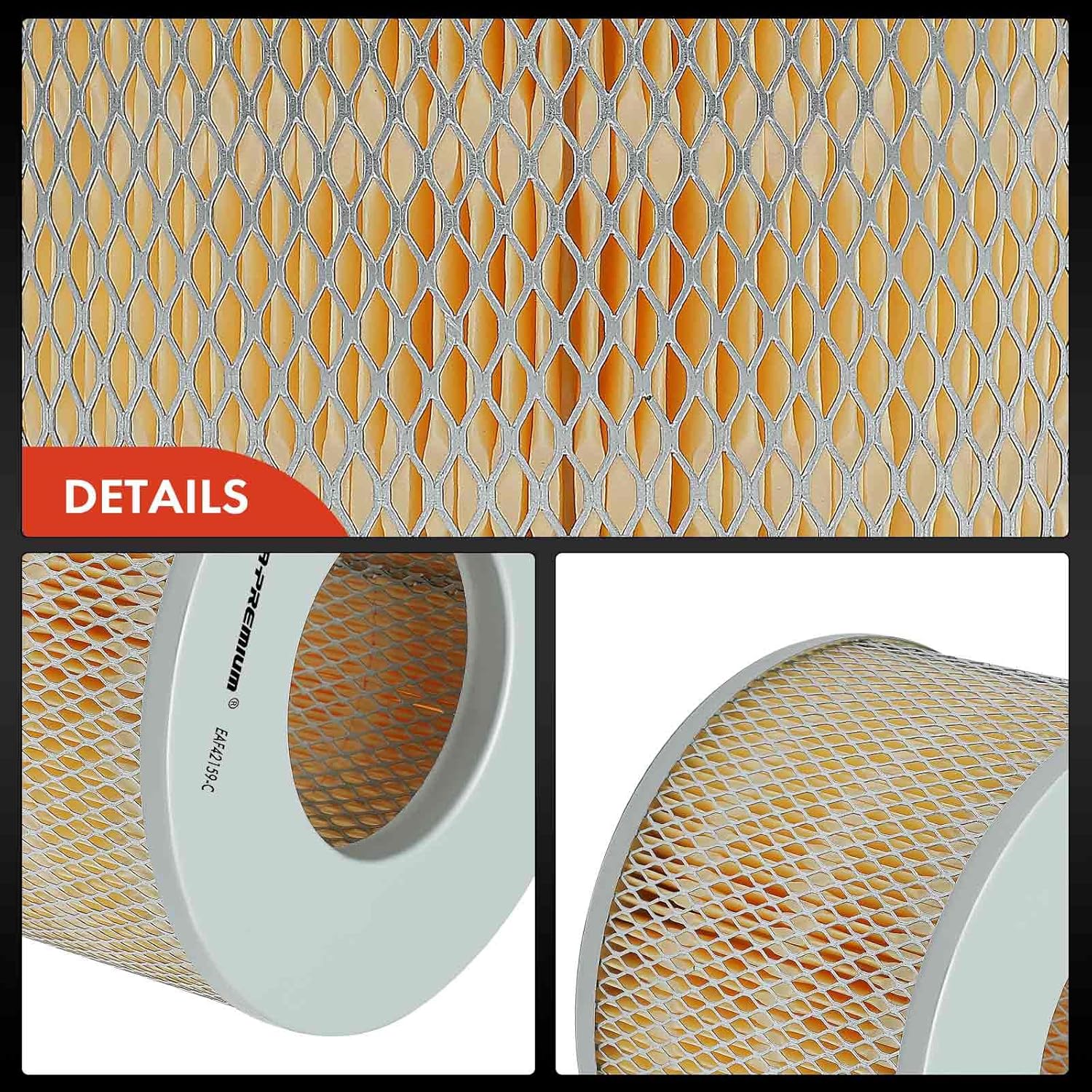 A-Premium Engine Air Filter Compatible with Toyota Land Cruiser 1960-1974 1981-1997 & Lexus LX450 1996-1997, 3.4L 3.9L 4.0L 4.5L, Replace# 1780166020