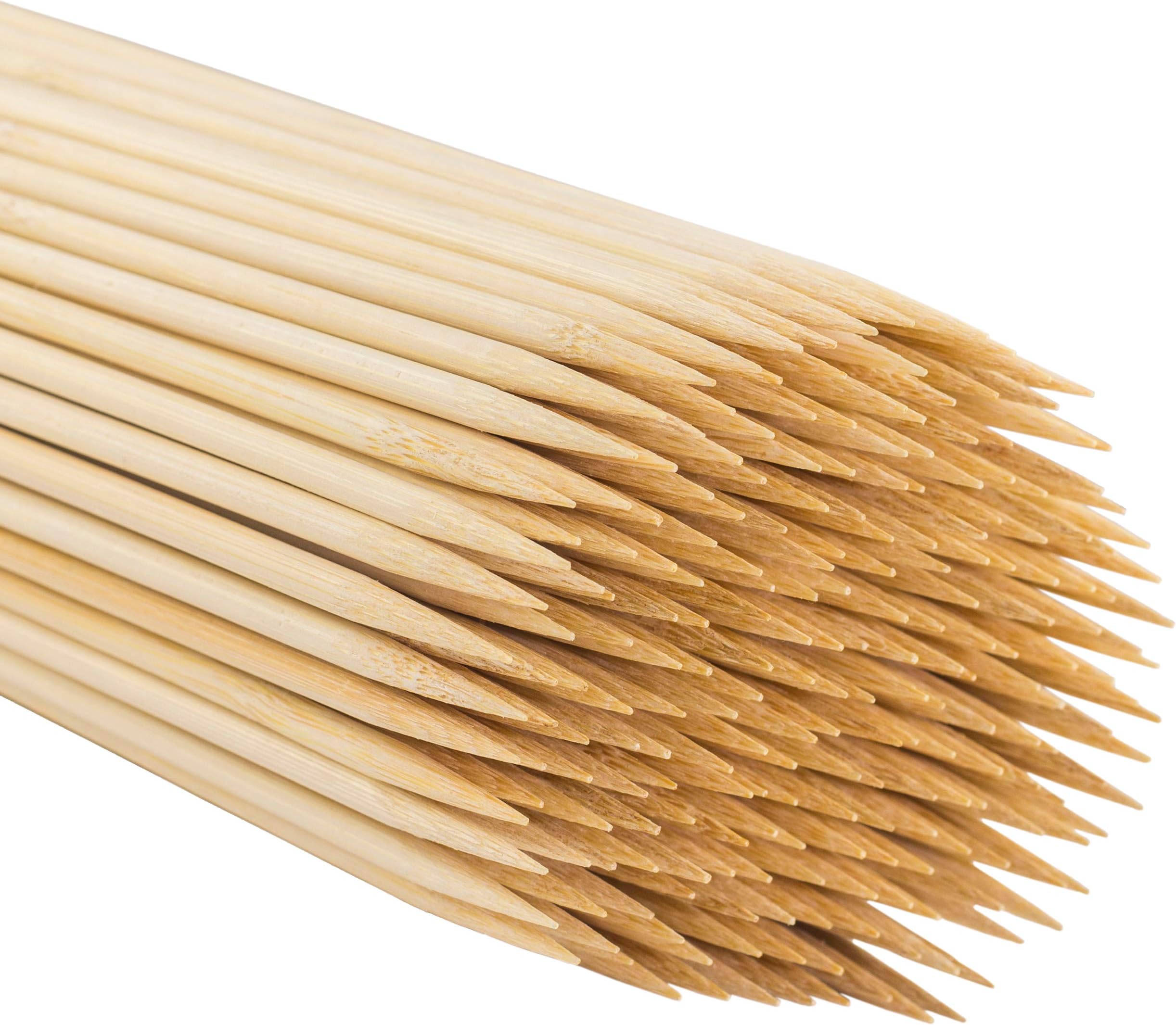 MILEKE Φ4.5mm/12 inches Long Natural BBQ Stick, Strong Bamboo Skewers for Grilling, Pack of 200