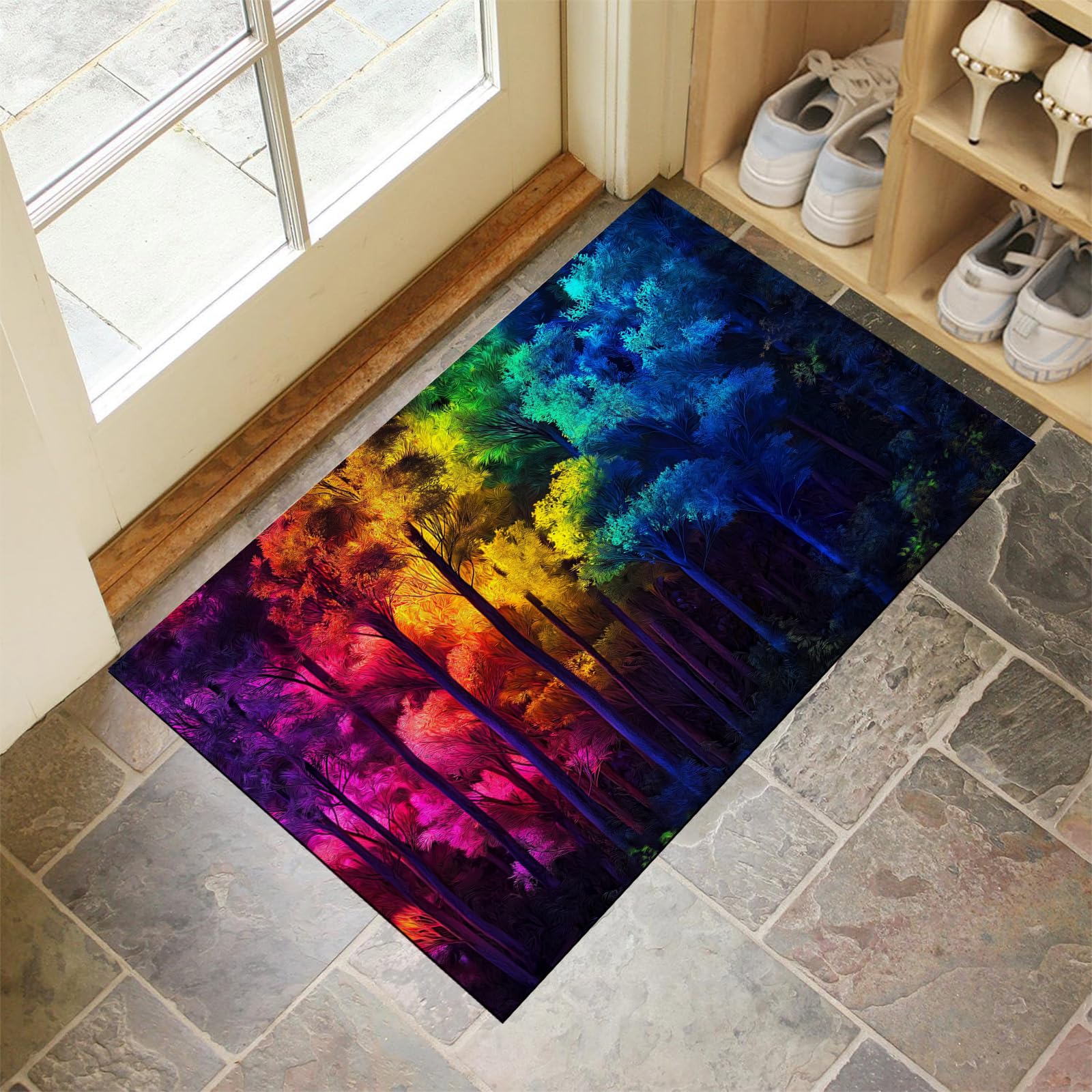 Tapis entrée imperméable et antidérapant grand format lavable pour porte et couloir