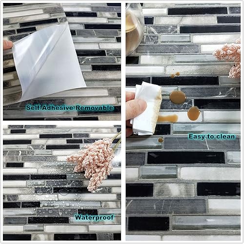 Miniatura 5 de Eimtopy Papel tapiz moderno despegar y pegar de 394 pulgadas x 177 pulgadas Papel tapiz para baño impermeable autoadhesivo removible Papel de