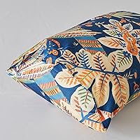 Vista 4 de SUSYBAO Juego de funda de edredón botánica colorida tamaño King, 100% algodón egipcio, 3 piezas, 1 funda de edredón con estampado de hojas