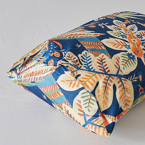 Miniatura 4 de SUSYBAO Funda de edredón geométrica colorida tamaño King, 100% algodón egipcio, estilo bohemio, zigzag, juego de 3 piezas, 1 funda de edredón con