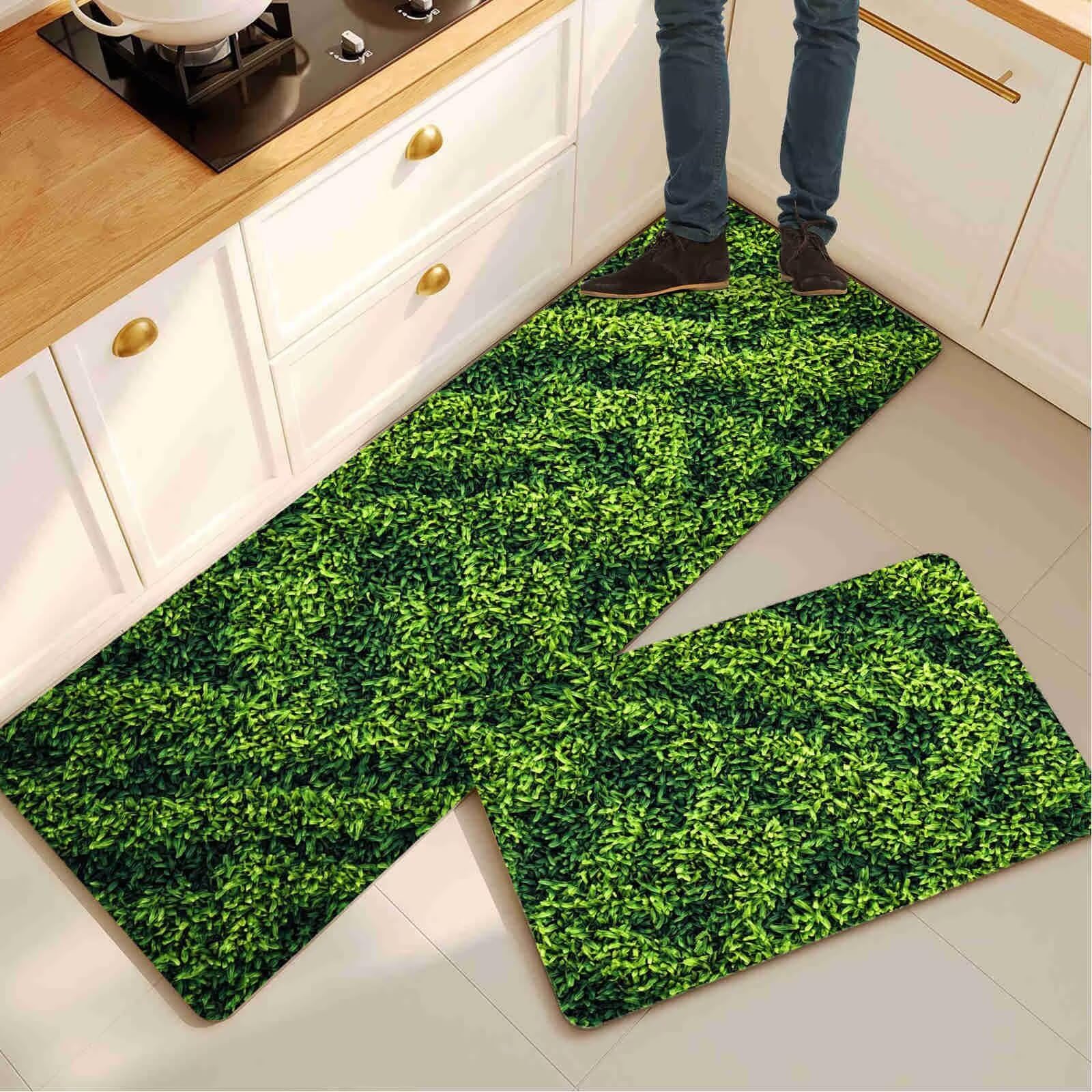 Alfombras de cocina antideslizantes juego de 2 piezas lavables de 45x140 y 45x70cm