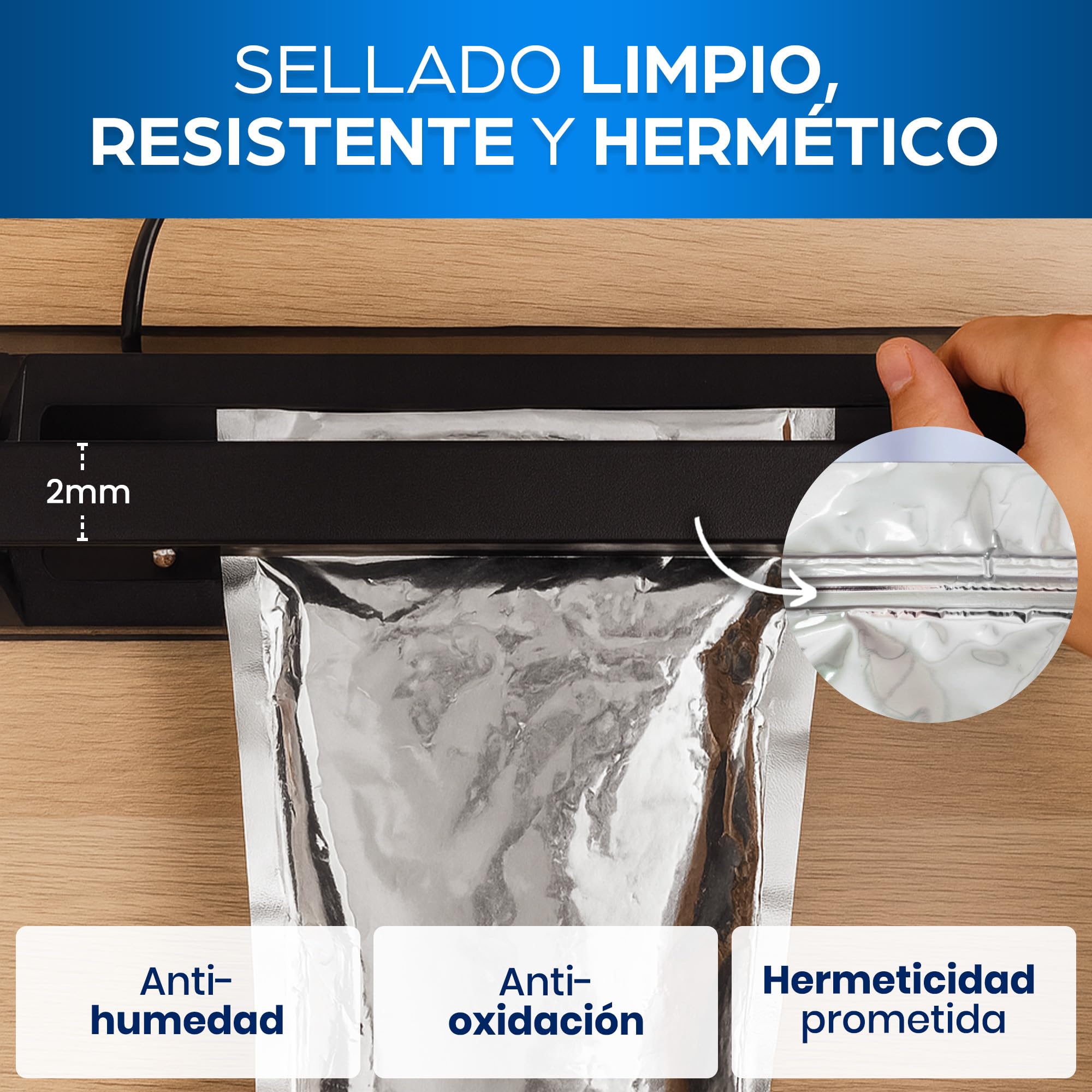 Sellador de Bolsas de Plástico con Cierre Térmico - Máquina Selladora Portátil y Precintadora para Alimentos - Mini Termoselladora Ideal para Cocina, Hogar y Uso Comercial Diario