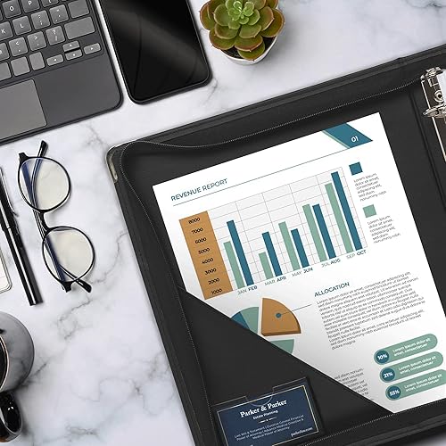 Vista 19 de Samsill Classic Collection carpeta de 3 aros, presentación ejecutiva, aros redondos de latón de media pulgada (capacidad de 125 hojas), negro, Negro