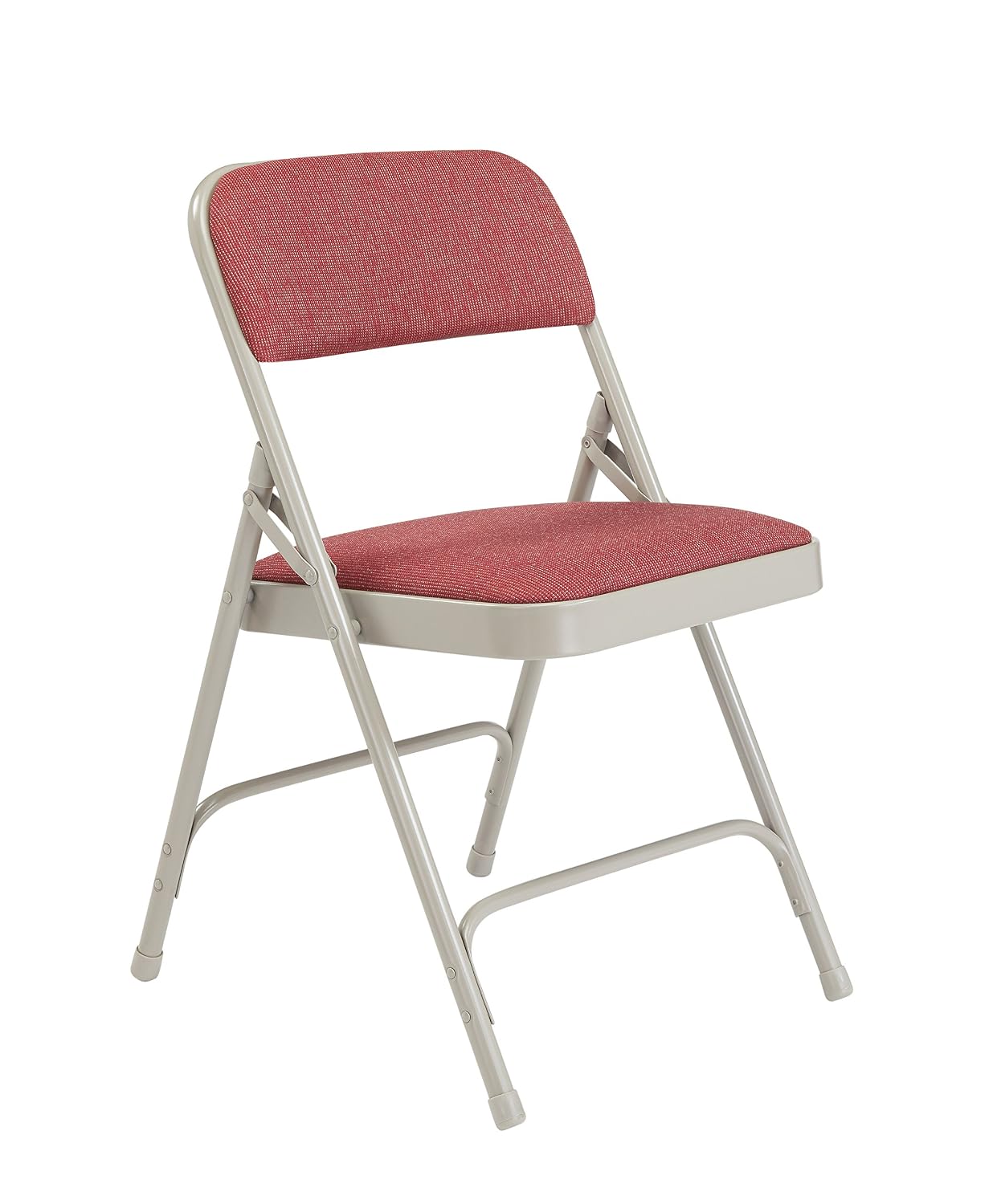 National Public Seating 2200 Series Steel Frame Upholstered Premium Fabric Seat and Back Folding Chair with Double Brace, 480 lbs Capacity, Majestic Cabernet/Gray (Carton of 4)