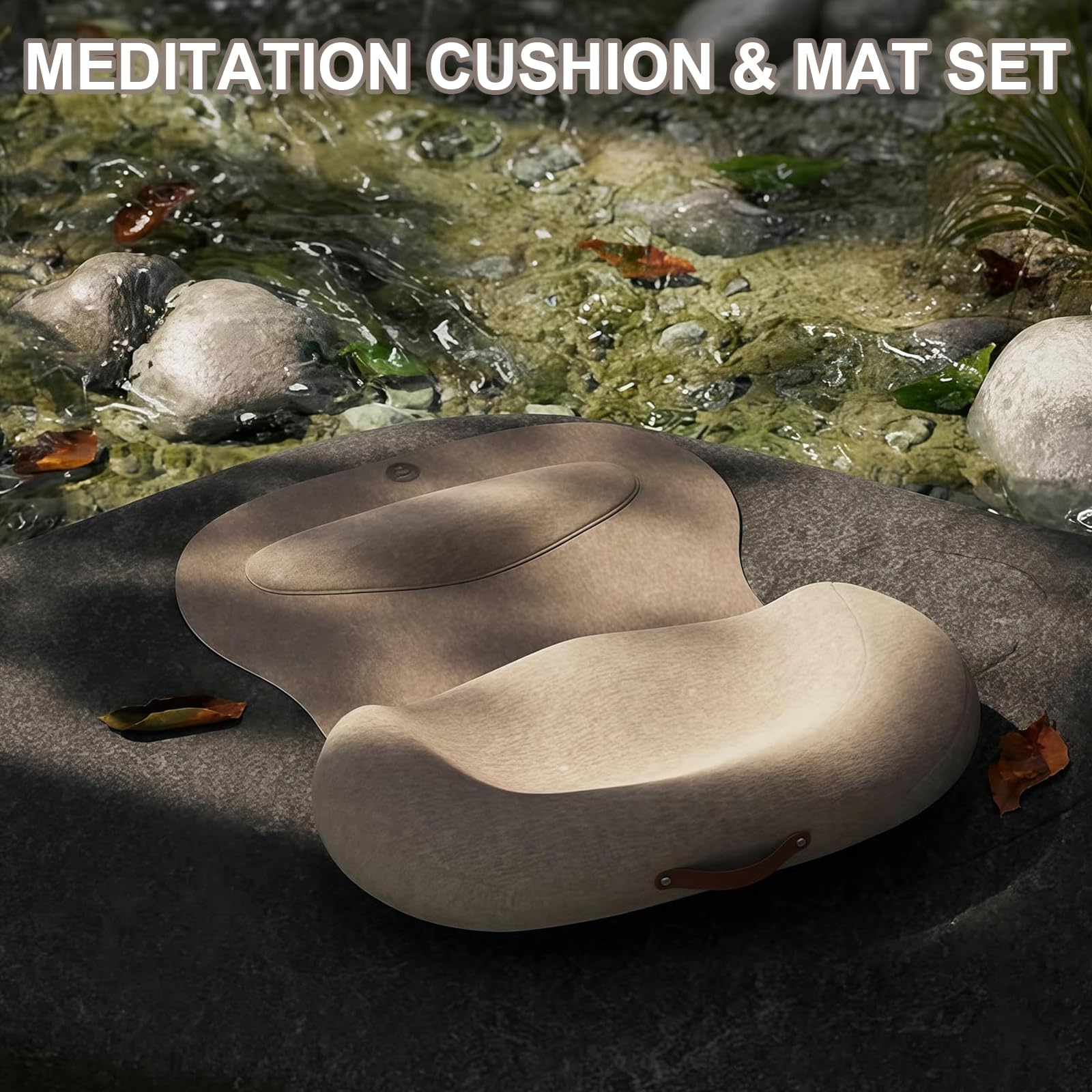 Set di cuscino e tappetino da meditazione pieghevoli, design ergonomico per supporto suddiviso in zone, fibbia magnetica per apertura e chiusura rapida, allevia intorpidimento e dolore