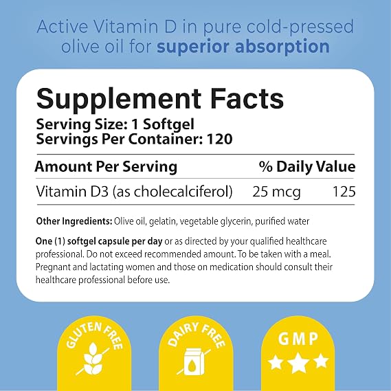 Pharma Nord D-Pearls 1000 iu (25 mcg) High Absorption Vitamin D3 360 Count | Daily Immune, Bone, Muscle Support, Easy-to-Swallow Tiny Softgels in Organic Olive Oil, Non-GMO, Gluten-Free