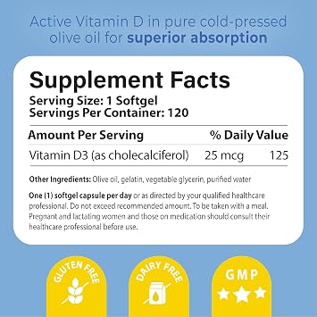 Pharma Nord D-Pearls 1000 iu (25 mcg) High Absorption Vitamin D3 360 Count | Daily Immune, Bone, Muscle Support, Easy-to-Swallow Tiny Softgels in Organic Olive Oil, Non-GMO, Gluten-Free