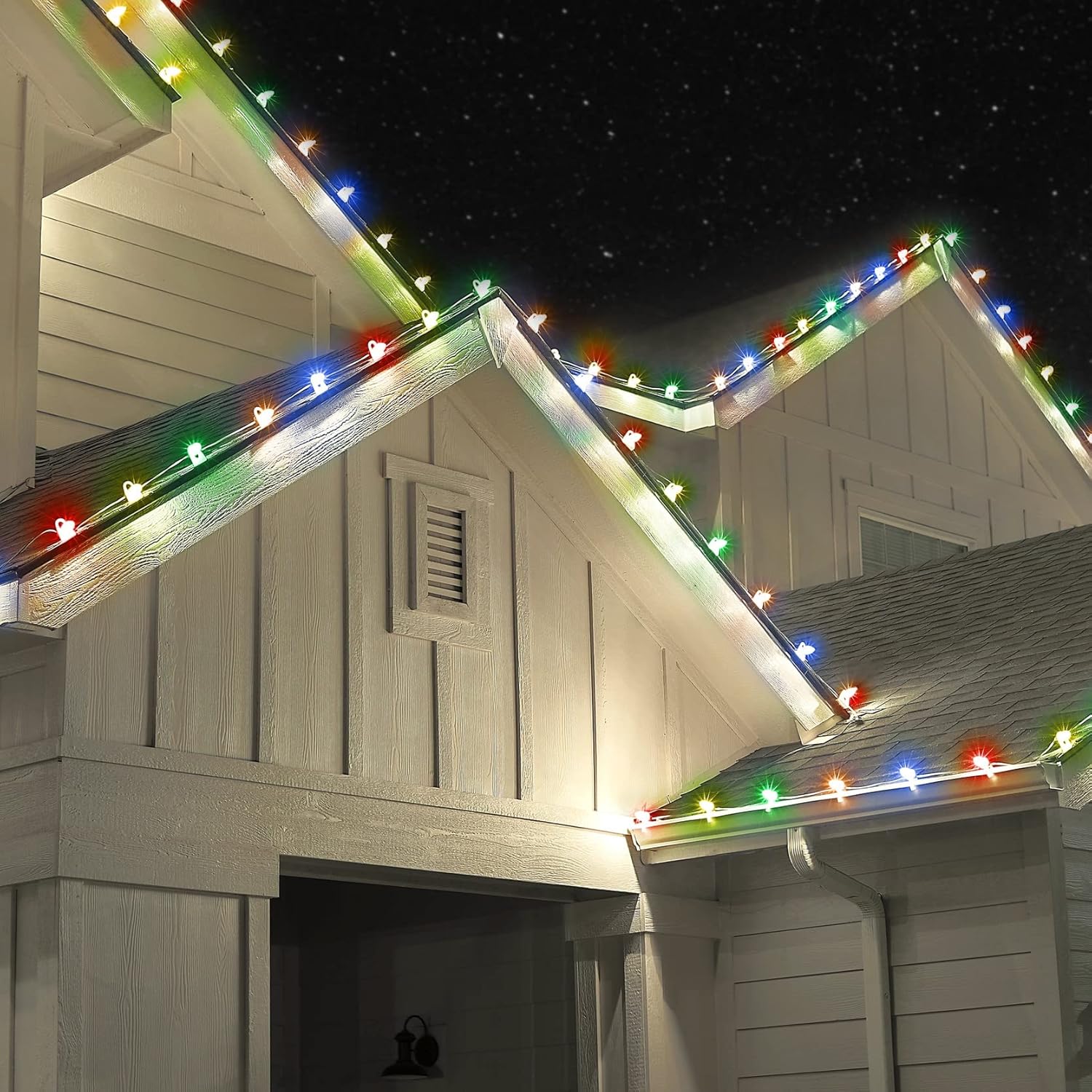 Holiday Lighting Outlet Set of 25 C9 LED Christmas Lights | Multi-Colored Filament Bulbs in Red, Green, Blue, Yellow, & Orange | Traditional Style