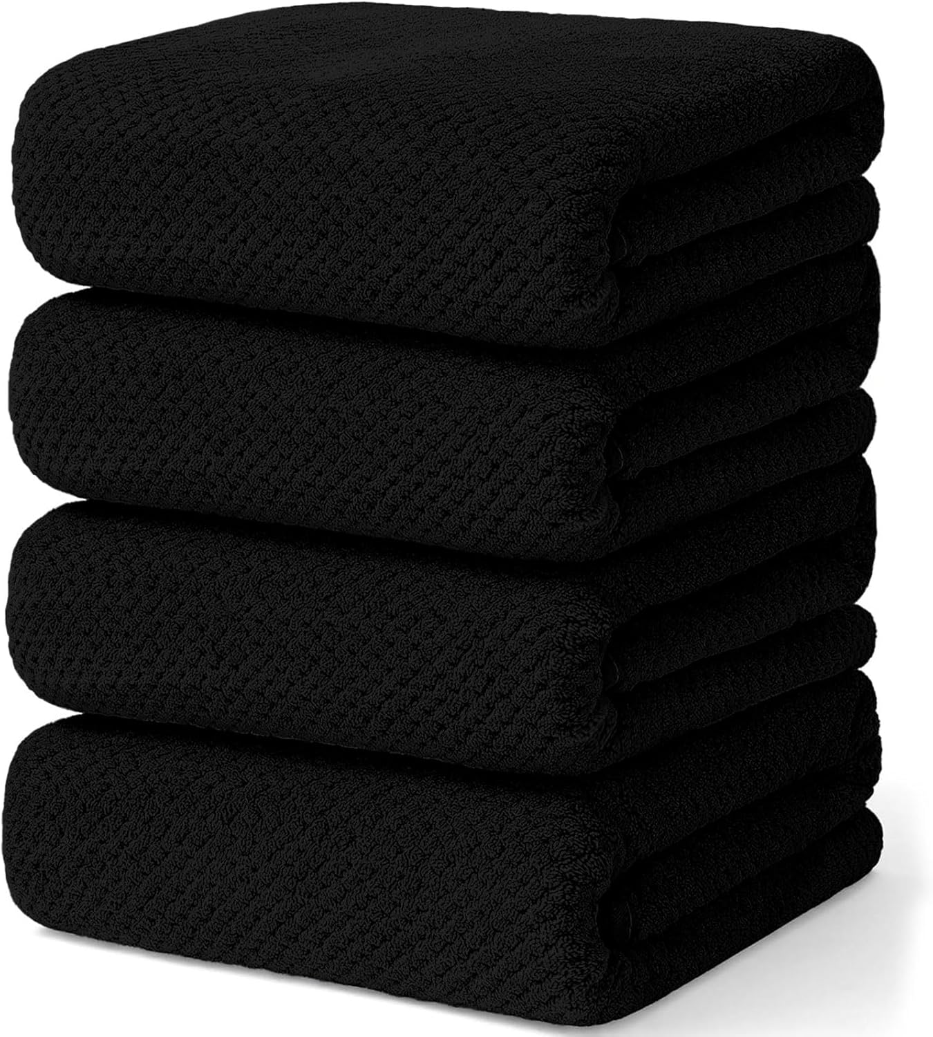 4 Pack Bath Towel Set, Waffle Bath Towel Set, Microfiber Super Soft Highly Absorbent, Sturdy Quick Drying Towels for Bathroom, Gym, Sports, Yoga (4 Piece 27" x 55", 4Purple)