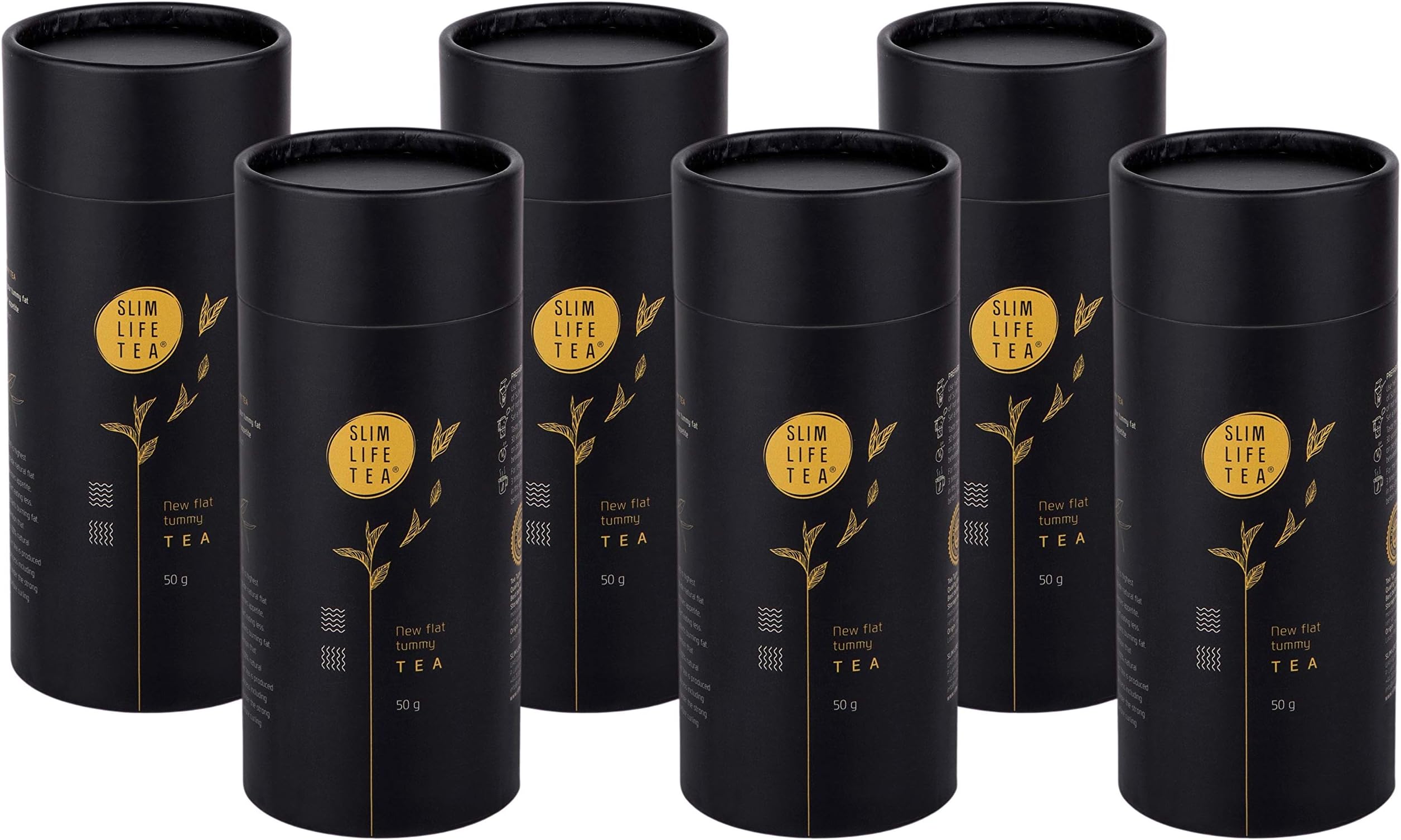 Slim Life Tea 3 Month Package (Includes 6 Tins of Tea). Burns Fat, Non-laxative, Tasty