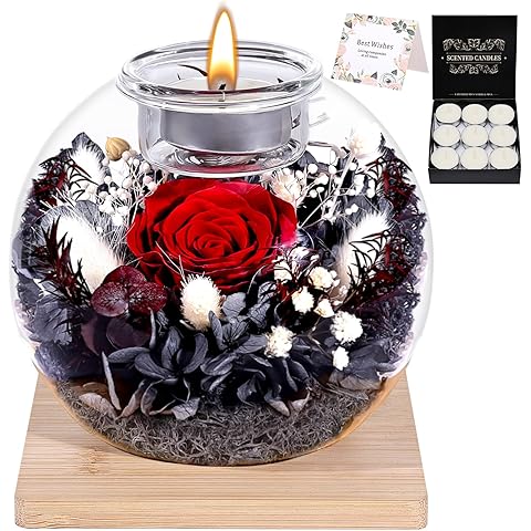 Christmas Birthday Gifts for Women Preserved Roses in Glass Dome with Scented - Rom...