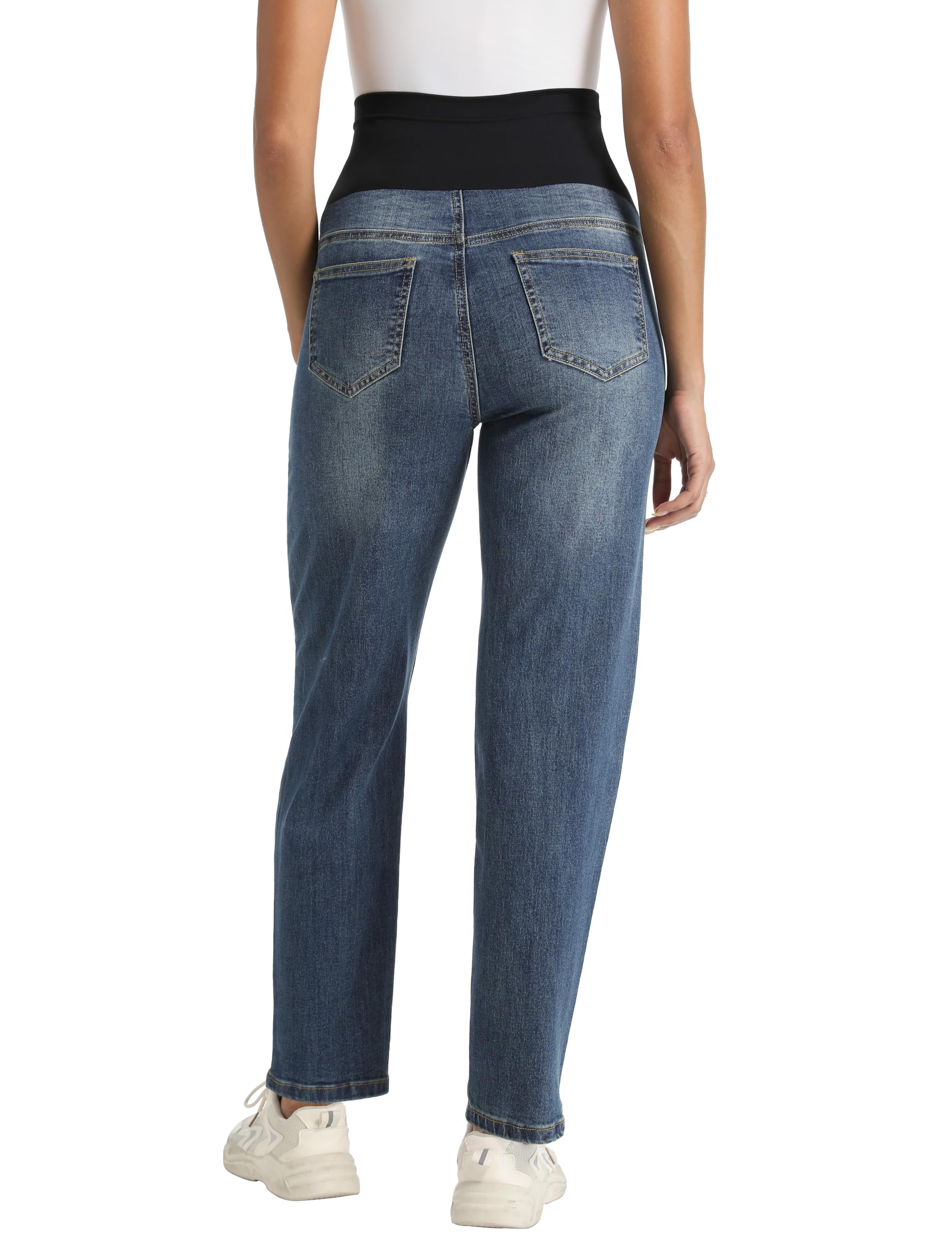 Foucome Jeans premaman da donna elasticizzati boyfriend jeans sopra la pancia sciolti pantaloni in denim gravidanza