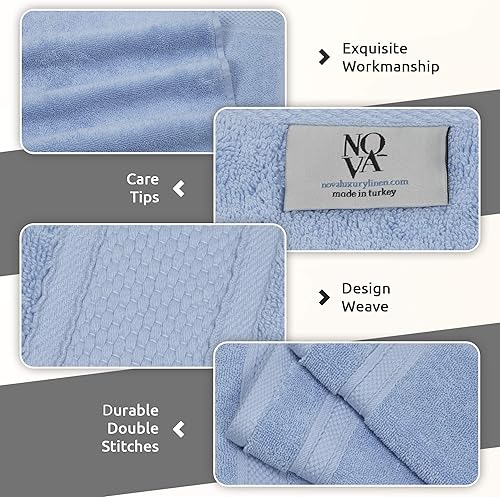 Miniatura 5 de Nova Luxury Linen - Juego de toallas turcas de calidad de hotel para baño (juego de 2 toallas de baño, color gris (Mirage Grey))